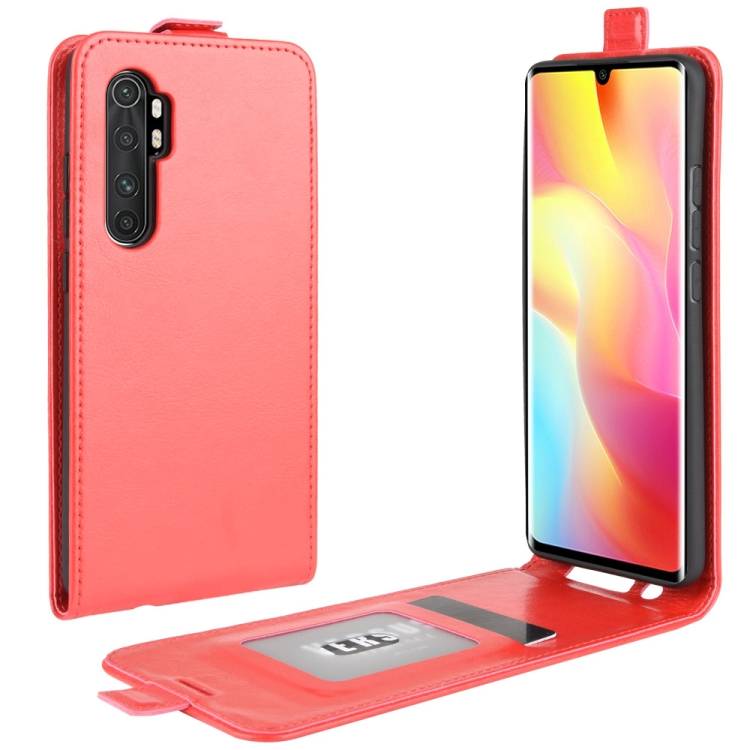 Flip Case Handyhülle für Xiaomi Mi Note 10 Lite Vertikal Schutzhülle Tasche Cover Rot Bumper Smartphone Kartensteckplatz-Kreditkarte-Geldscheine EC