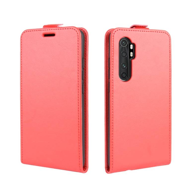 Flip Case Handyhülle für Xiaomi Mi Note 10 Lite Vertikal Schutzhülle Tasche Cover Rot Bumper Smartphone Kartensteckplatz-Kreditkarte-Geldscheine EC