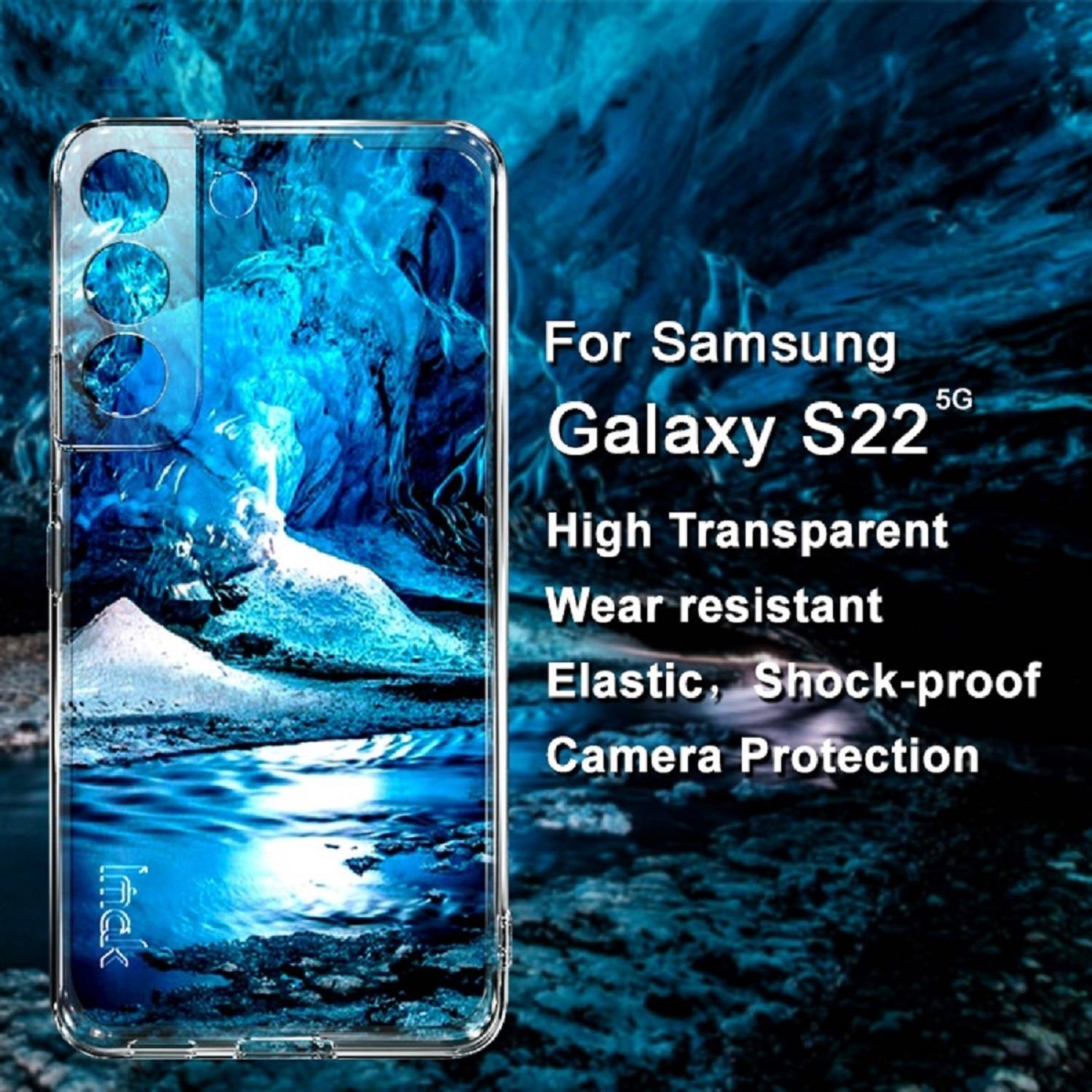 Schutzhülle für Samsung Galaxy S22 Kamera Handyhülle Case Cover Tasche Transparent Smartphone Bumper ANTI-SHOCK/ ANTI-STOß