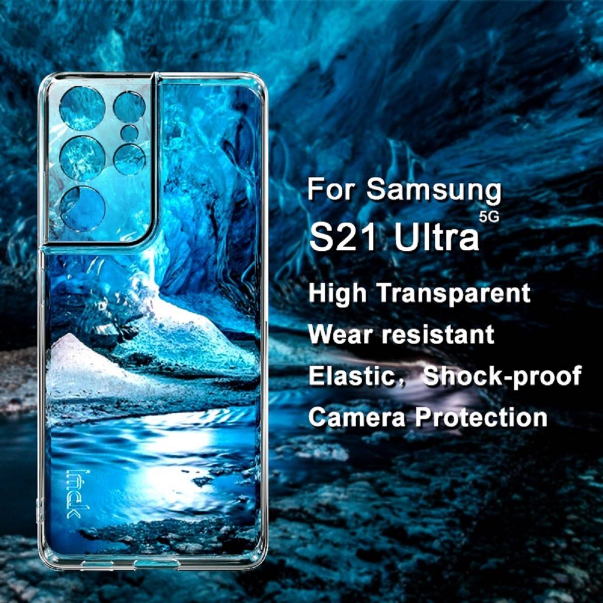 Schutzhülle für Samsung Galaxy S21 Ultra Kamera Handyhülle Case Cover Tasche Transparent Smartphone Bumper ANTI-SHOCK/ ANTI-STOß