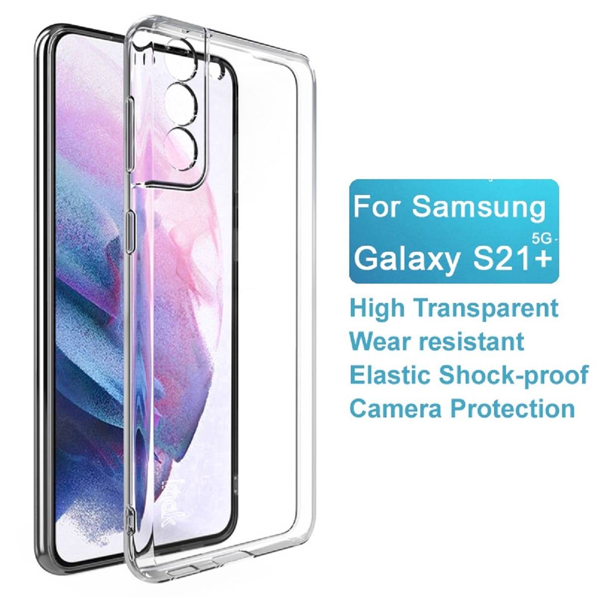 Schutzhülle für Samsung Galaxy S21 Plus Kamera Handyhülle Case Cover Tasche Transparent Smartphone Bumper ANTI-SHOCK/ ANTI-STOß