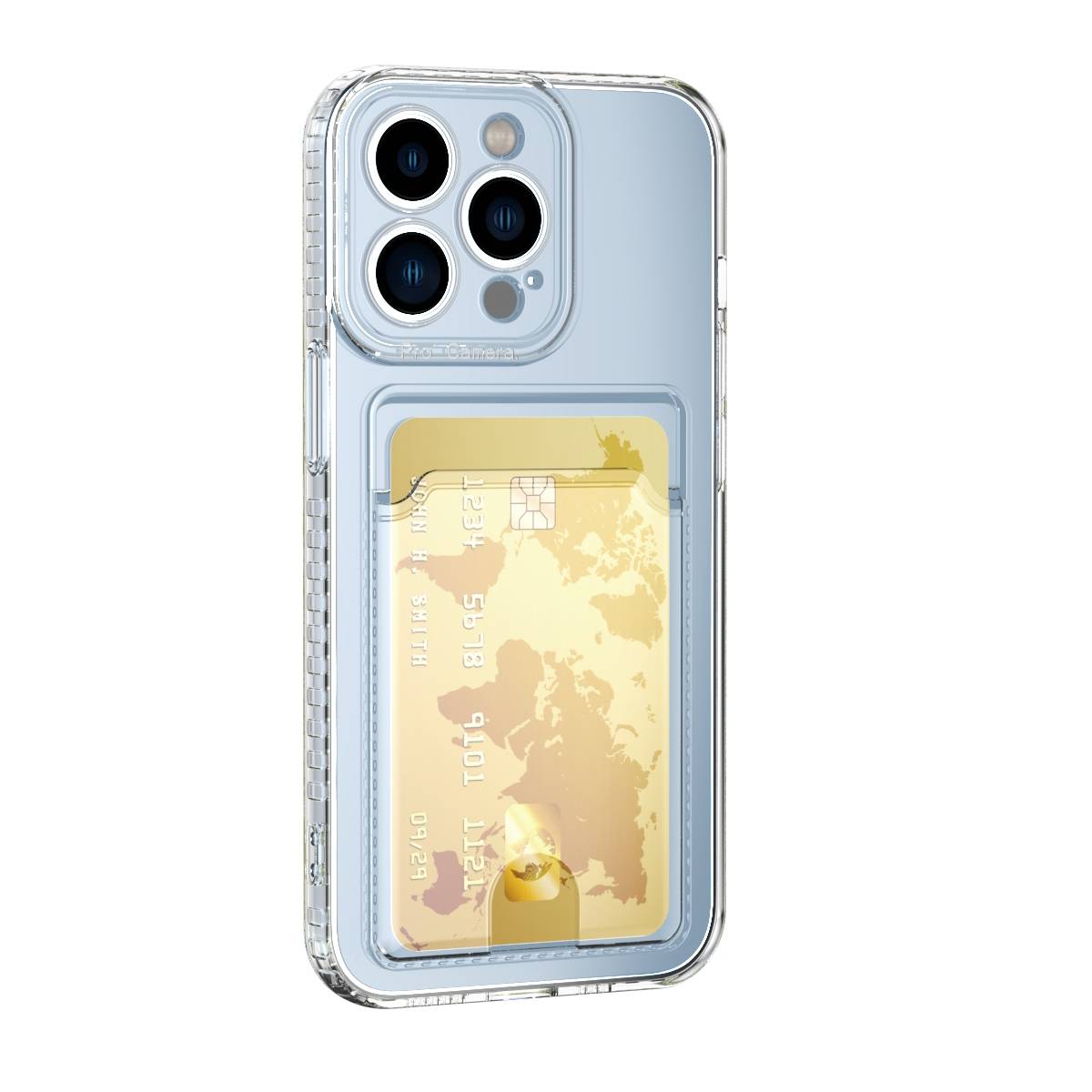 Schutzhülle für iPhone 13 Pro Kamera Case Handyhülle Cover Tasche Transparent Smartphone Bumper (Kartensteckplatz-Kreditkarte-Geldscheine)