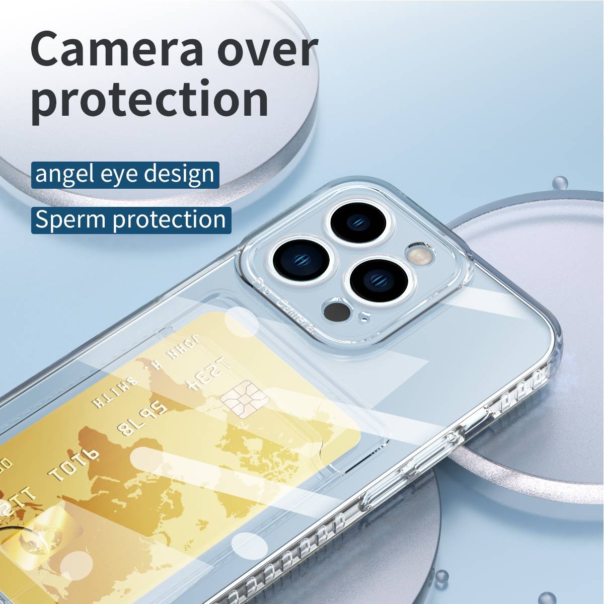 Schutzhülle für iPhone 11 Pro Kamera Case Handyhülle Cover Tasche Transparent Smartphone Bumper (Kartensteckplatz-Kreditkarte-Geldscheine)