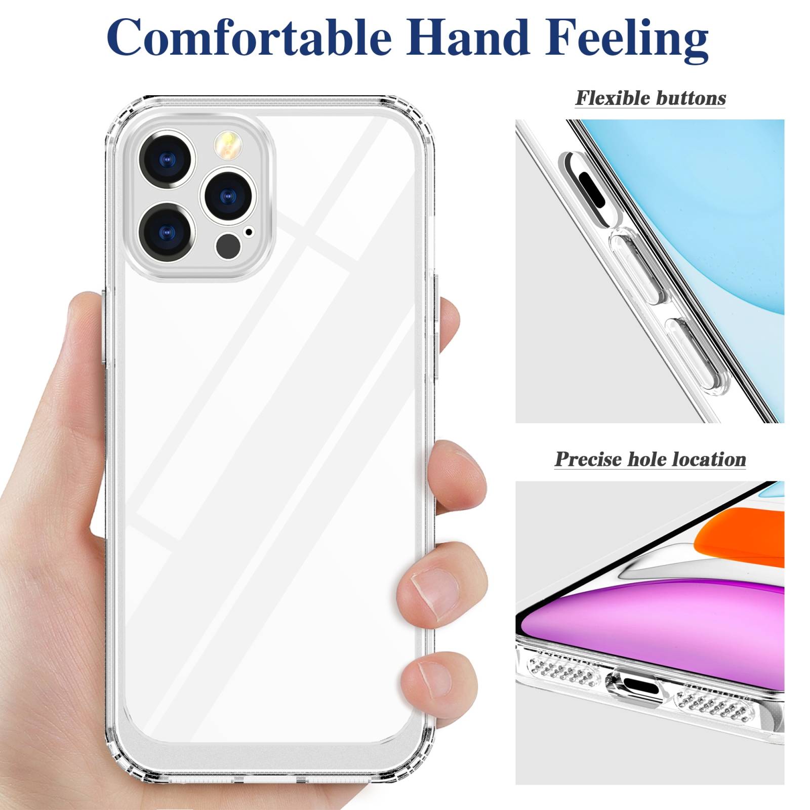 Schutzhülle für iPhone 12 Pro Kamera Case Panzerhülle Handyhülle Cover Tasche Transparent Smartphone Bumper