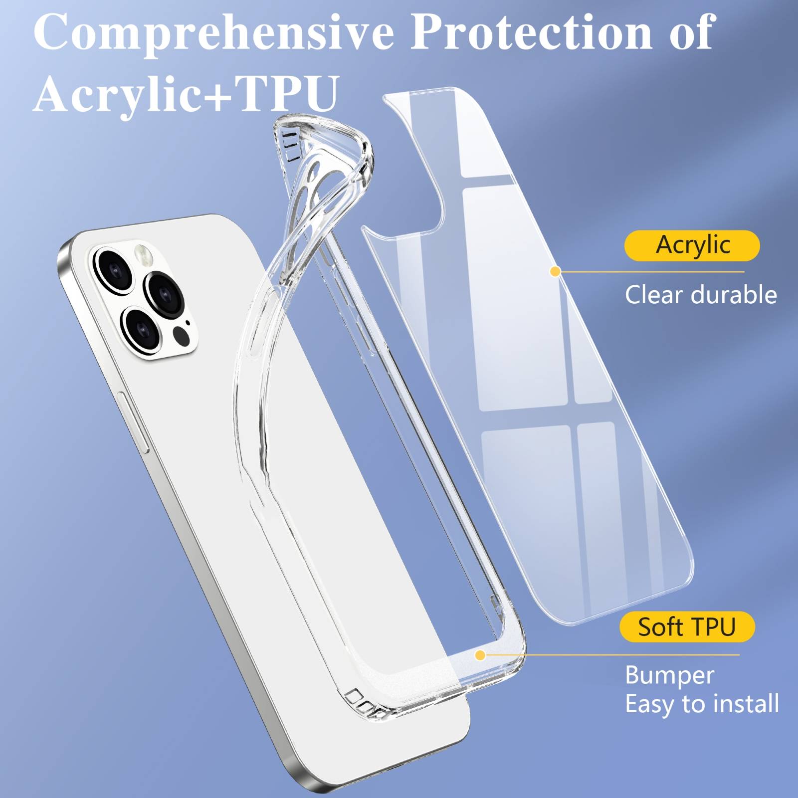 Schutzhülle für iPhone 12 Pro Kamera Case Panzerhülle Handyhülle Cover Tasche Transparent Smartphone Bumper