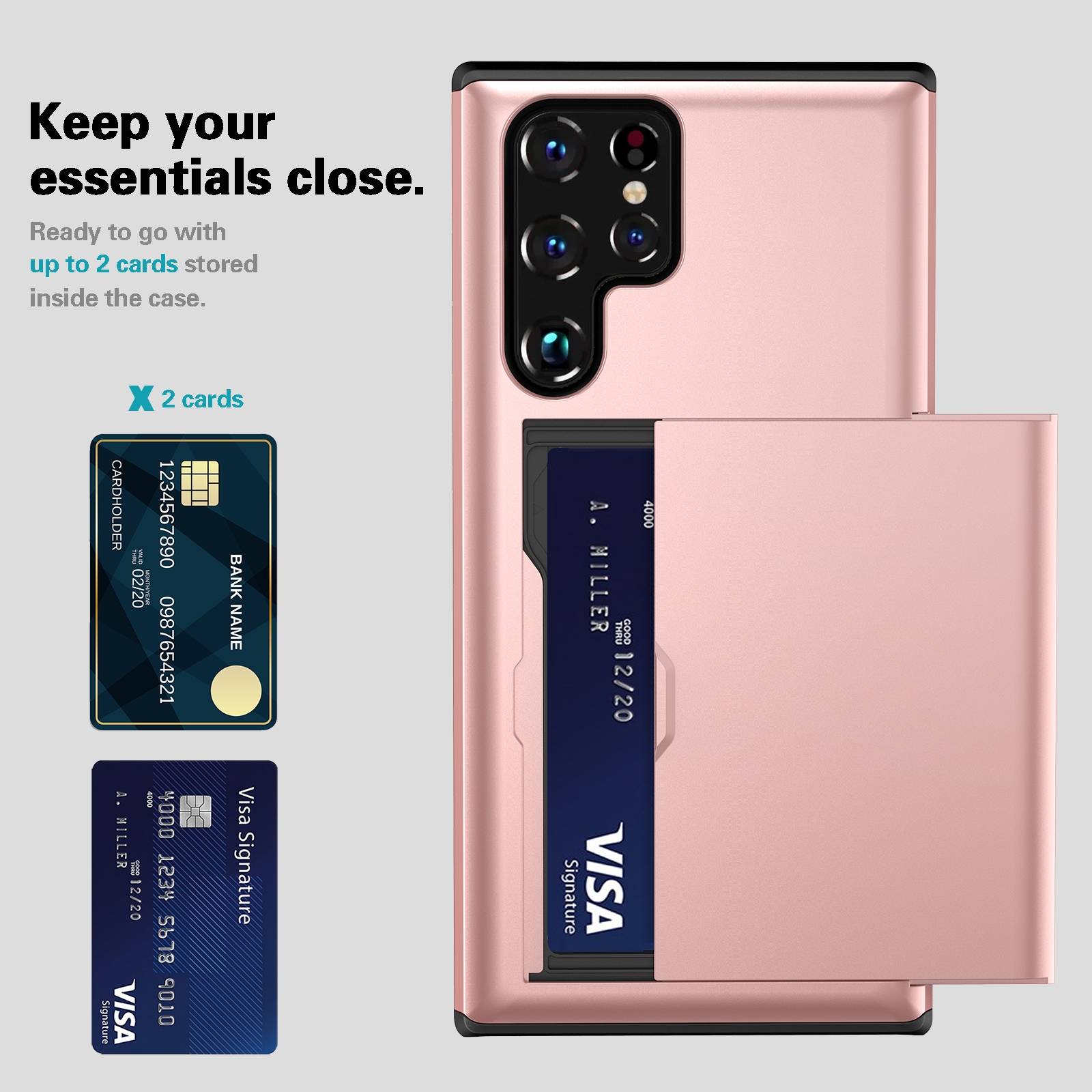 Schutzhülle für Samsung Galaxy S22 Ultra Weiß Handyhülle Schutztasche Case Cover Tasche Transparent Smartphone Bumper (Kartensteckplatz-Kreditkart