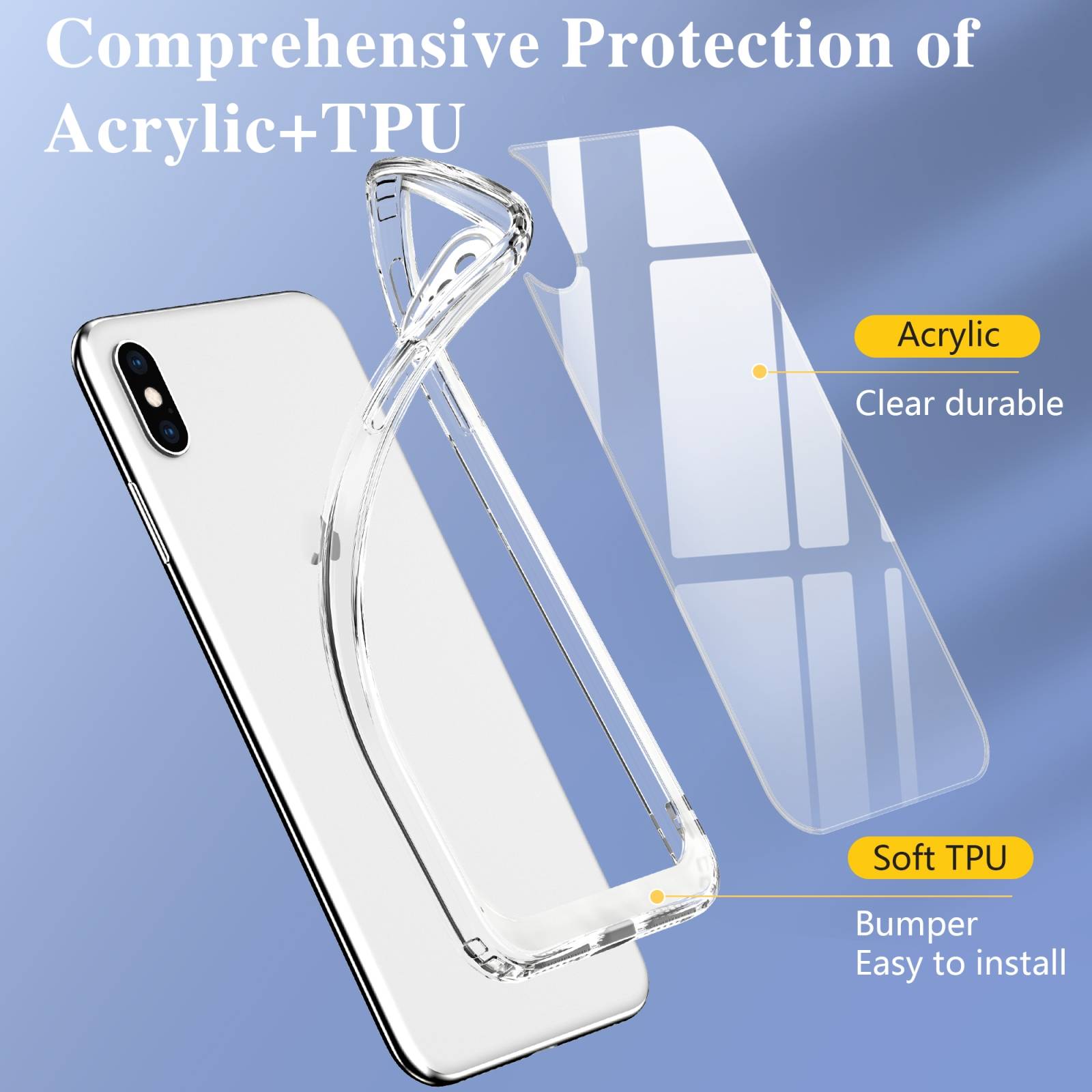 Schutzhülle für iPhone X Kamera Case Panzerhülle Handyhülle Cover Tasche Transparent Smartphone Bumper
