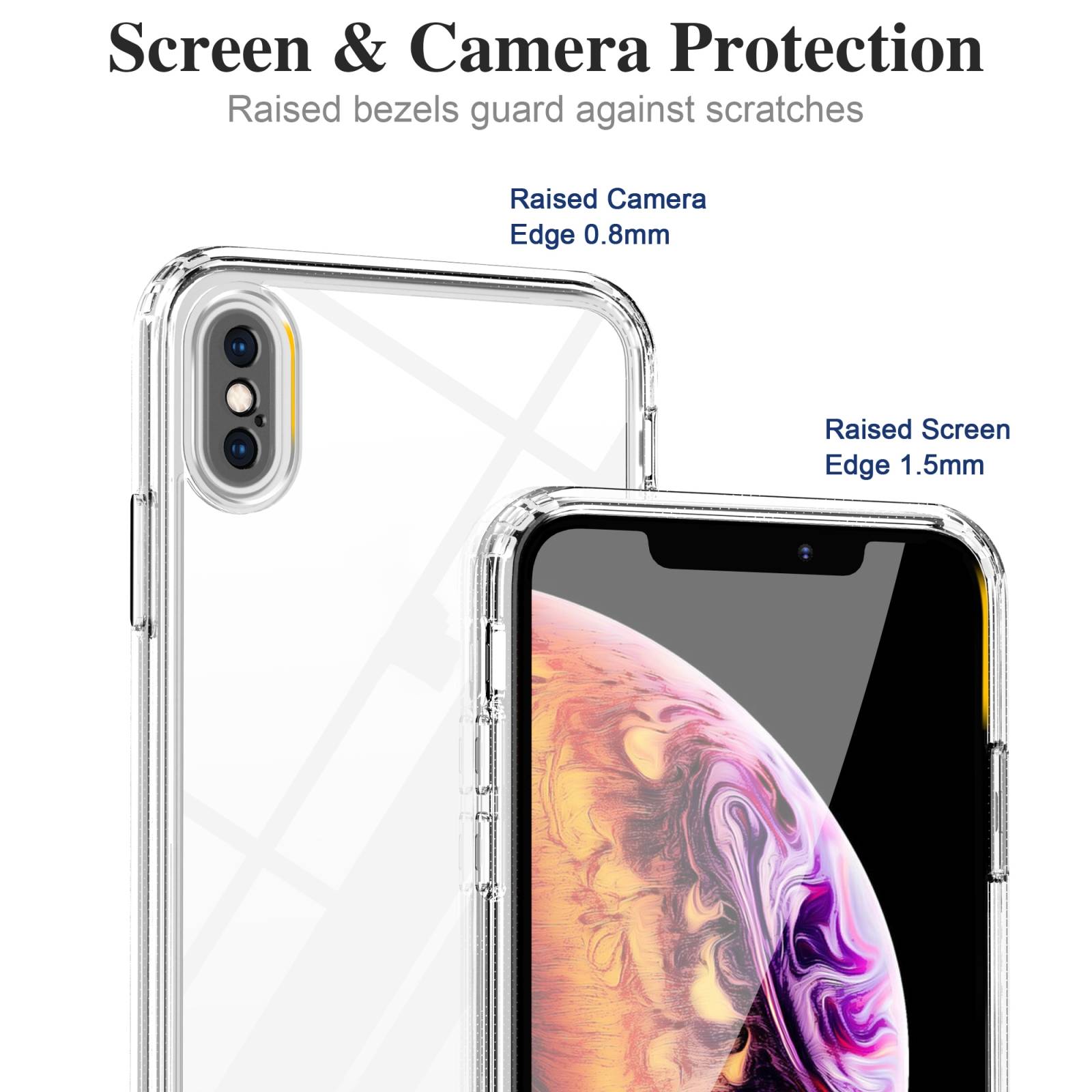Schutzhülle für iPhone XS Kamera Case Panzerhülle Handyhülle Cover Tasche Transparent Smartphone Bumper