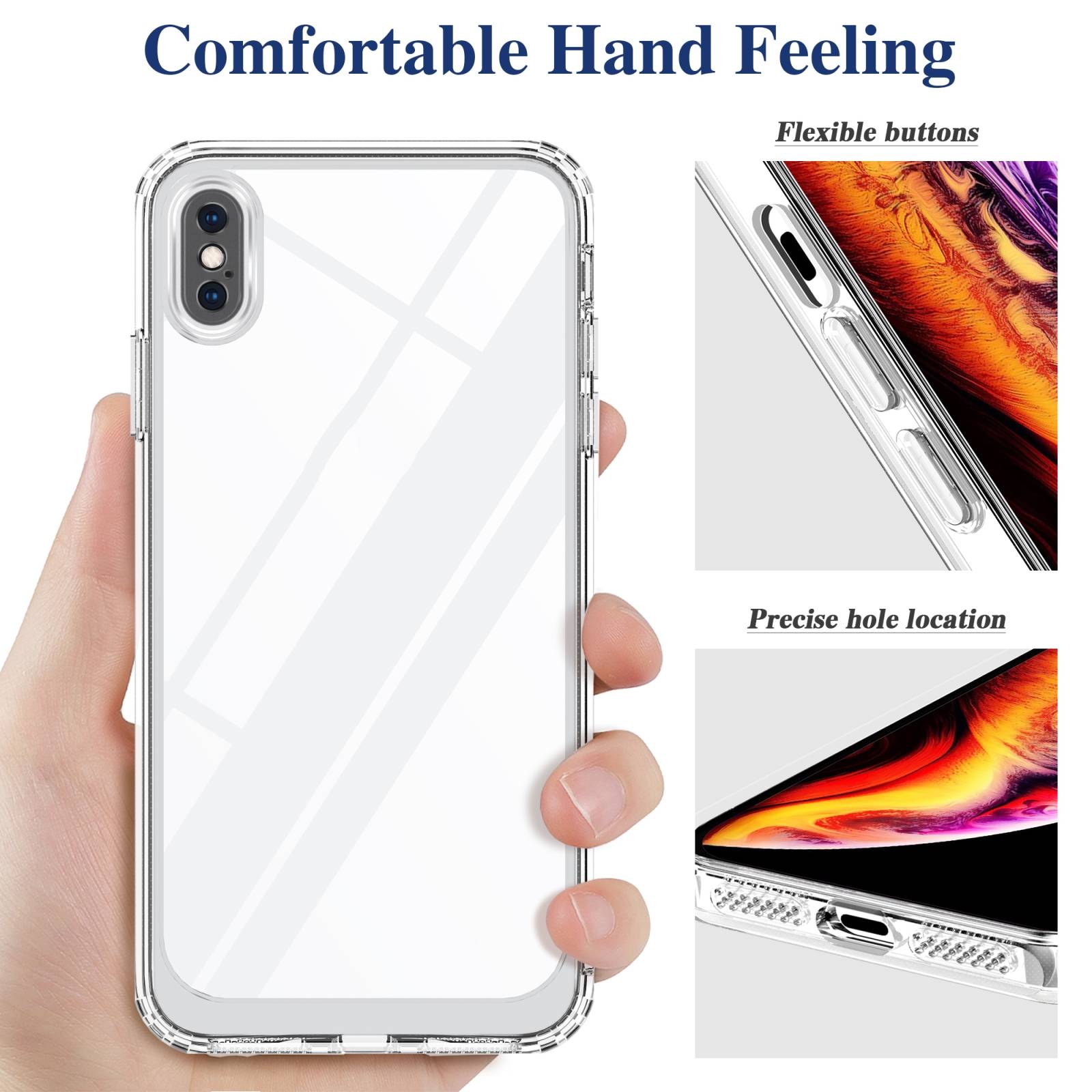 Schutzhülle für iPhone XS Max Kamera Case Panzerhülle Handyhülle Cover Tasche Transparent Smartphone Bumper