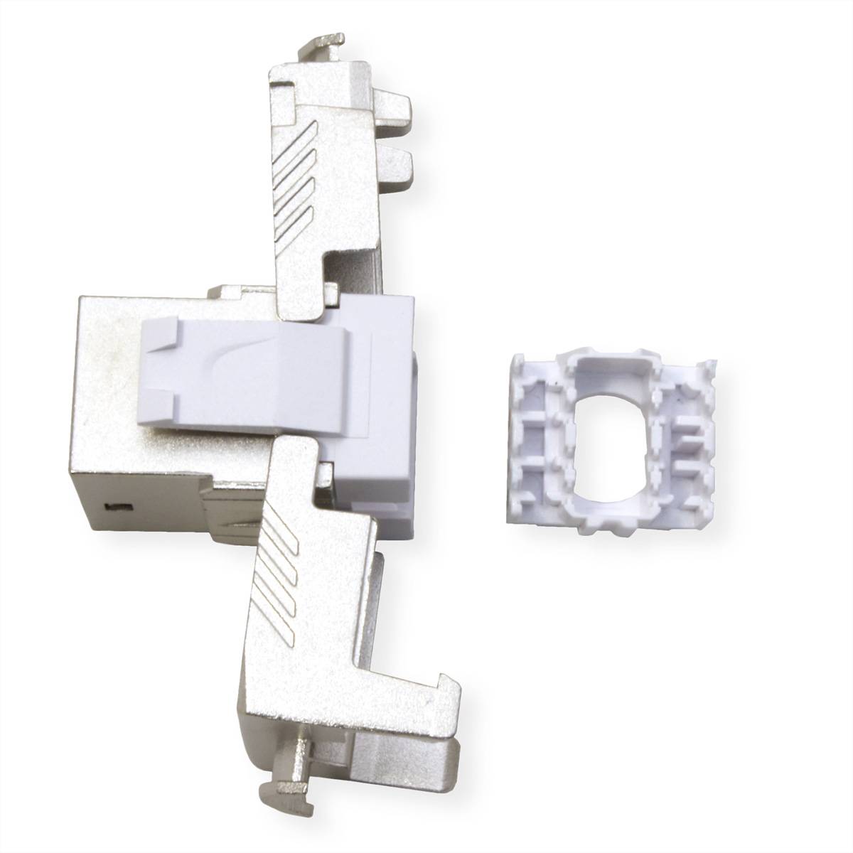 ROLINE Cat.6A (Class EA) Keystone, RJ-45, geschirmt, werkzeuglos, GHMT, silberfarben