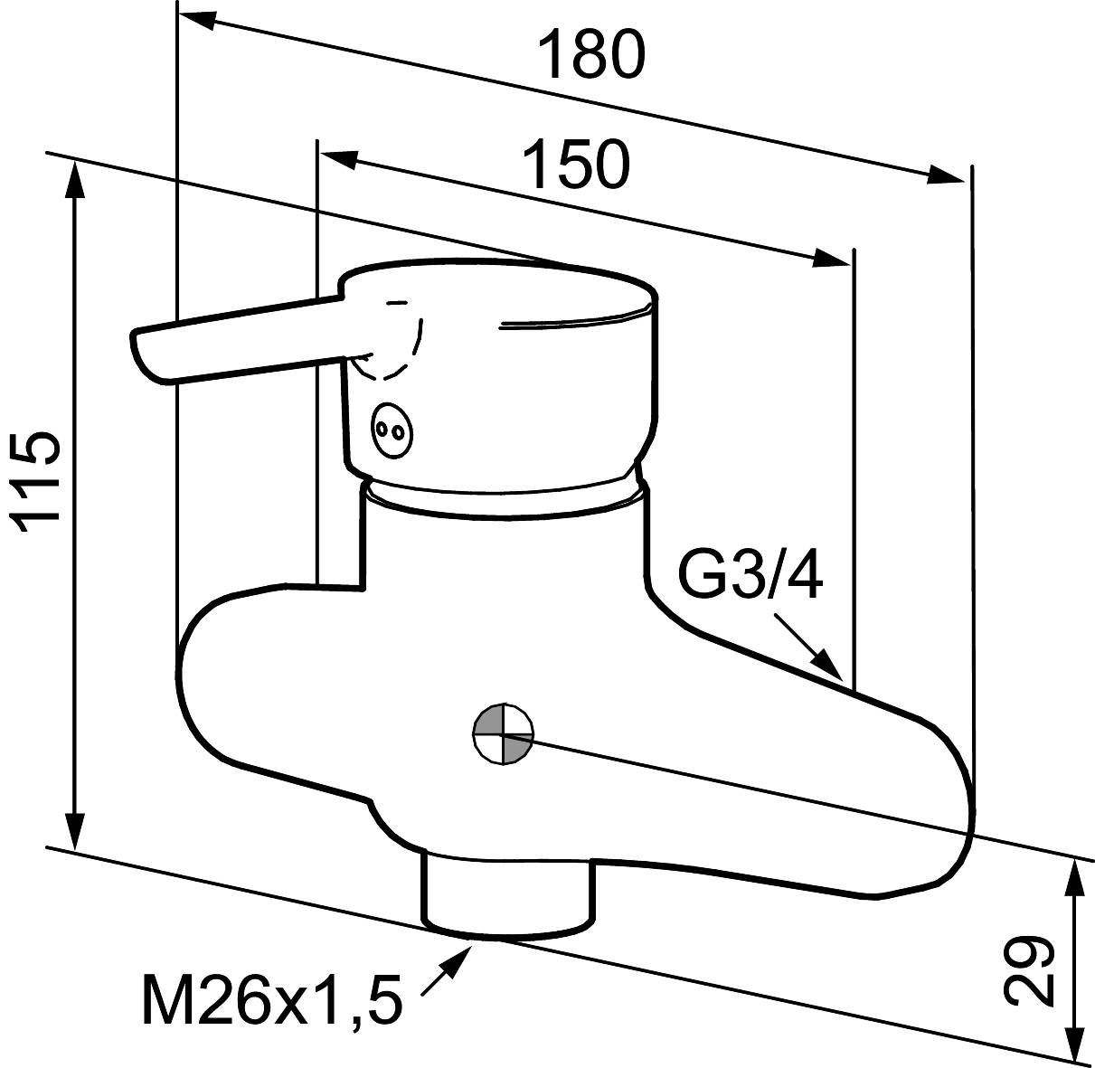 MORA MMIX W1 Wasch-/Spültisch- Einhebelmischer, Wandbatterie Chrom