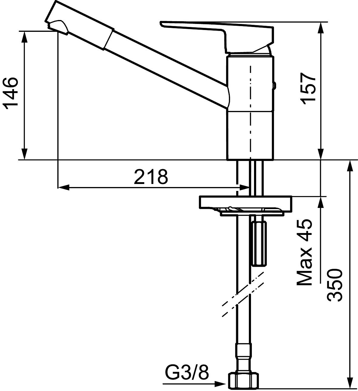 Mora CERA K2 Spültisch-Einhebelmischer Chrom