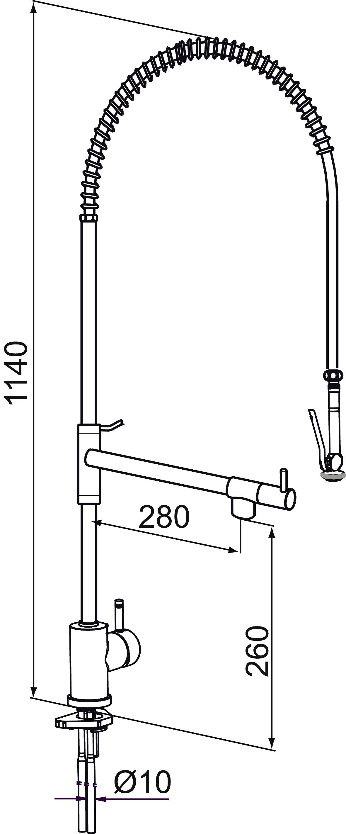 MORA IZZY profi Spültisch-Einhebelmischer Großküchen