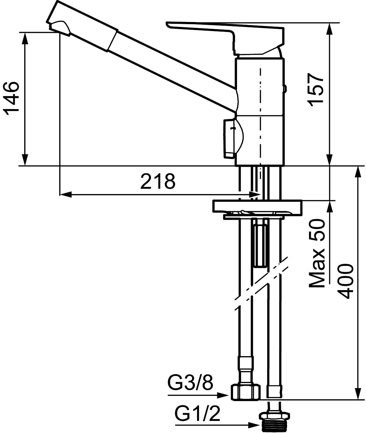 MORA CERA K2 Spültisch-Einhebelmischer mit Geräteanschlussventi Chrom