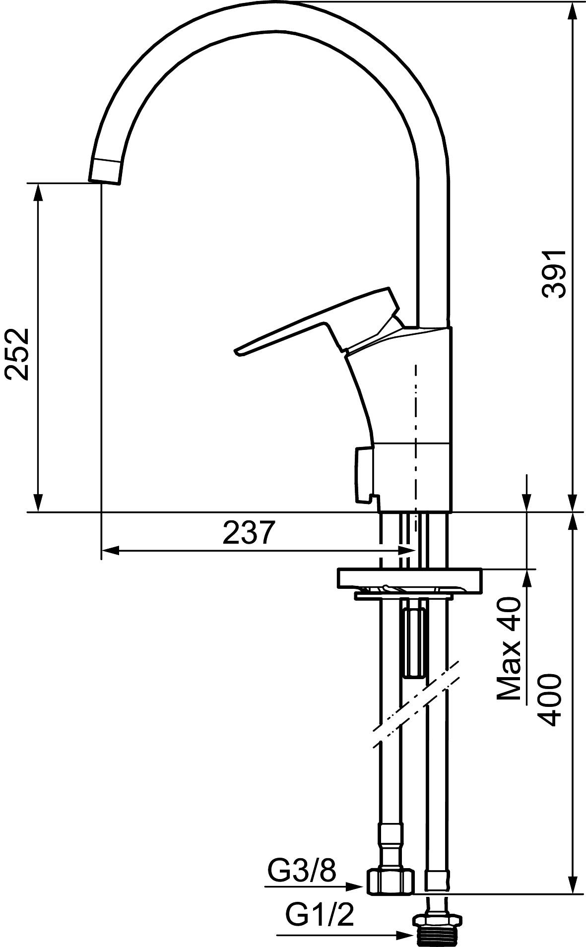 Mora CERA K5 Spültisch Einhebelmischer mit Geräteventil Chrom