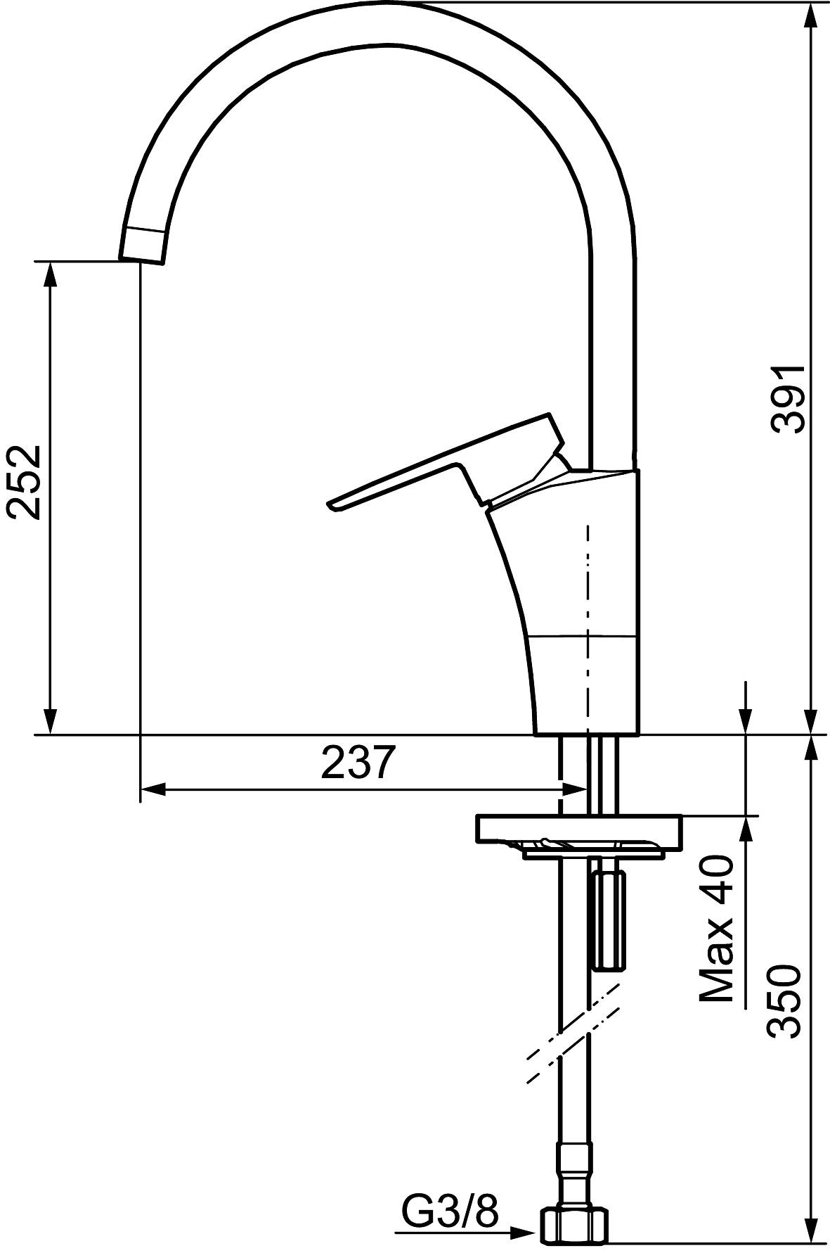 Mora CERA K5 Spültisch-Einhebelmischer Chrom