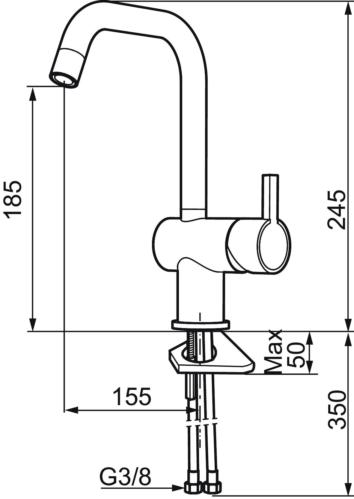 Mora REXX K7 Spültisch-Einhebelmischer Chrom
