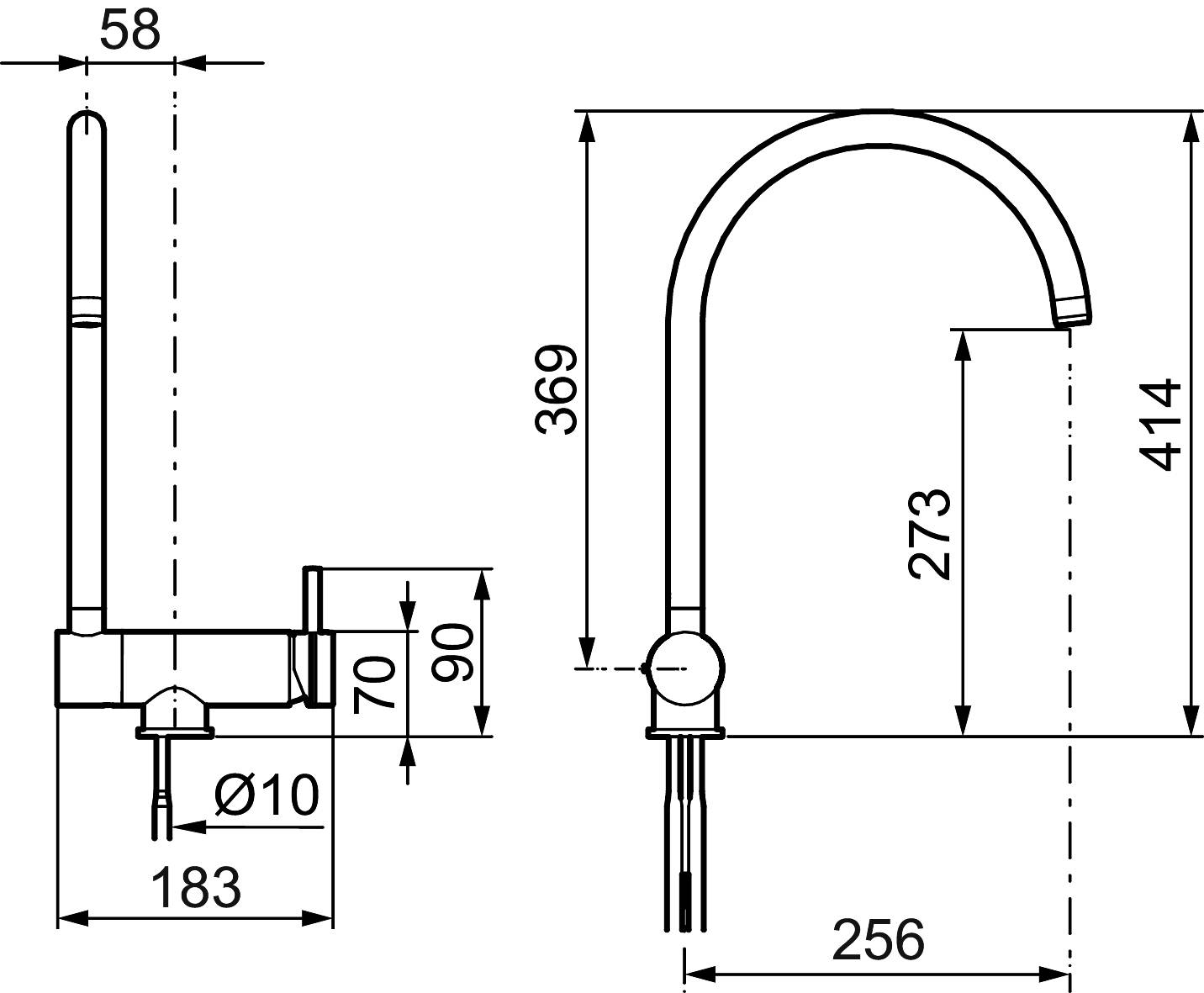 MORA IZZY turnie Spültisch-Einhebelmischer Chrom