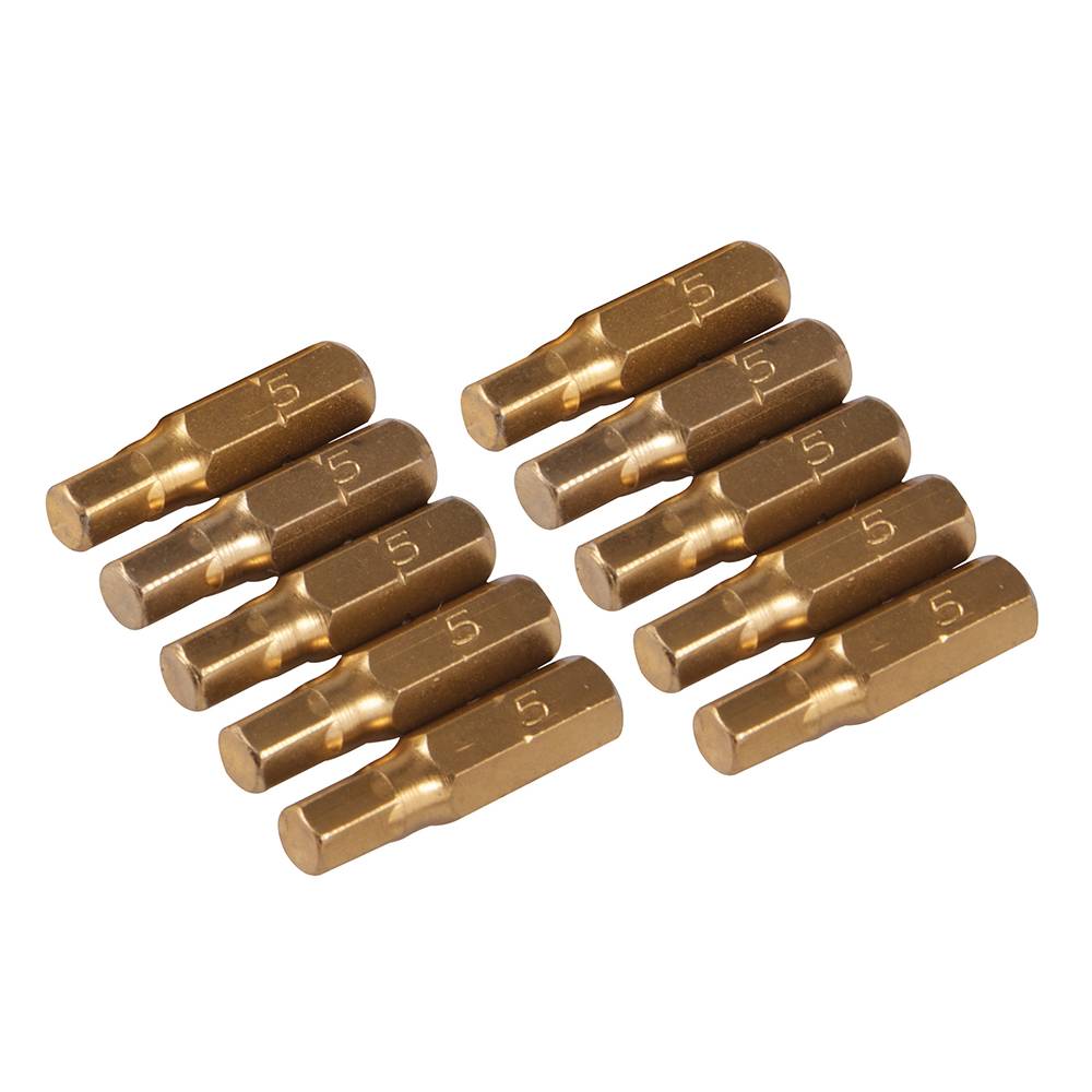 10 x Schraubendreher Gold Bits Sechskant 5 mm