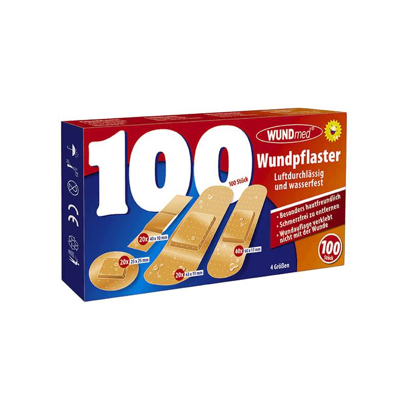 100 x Wundpflaster in 4 Größen