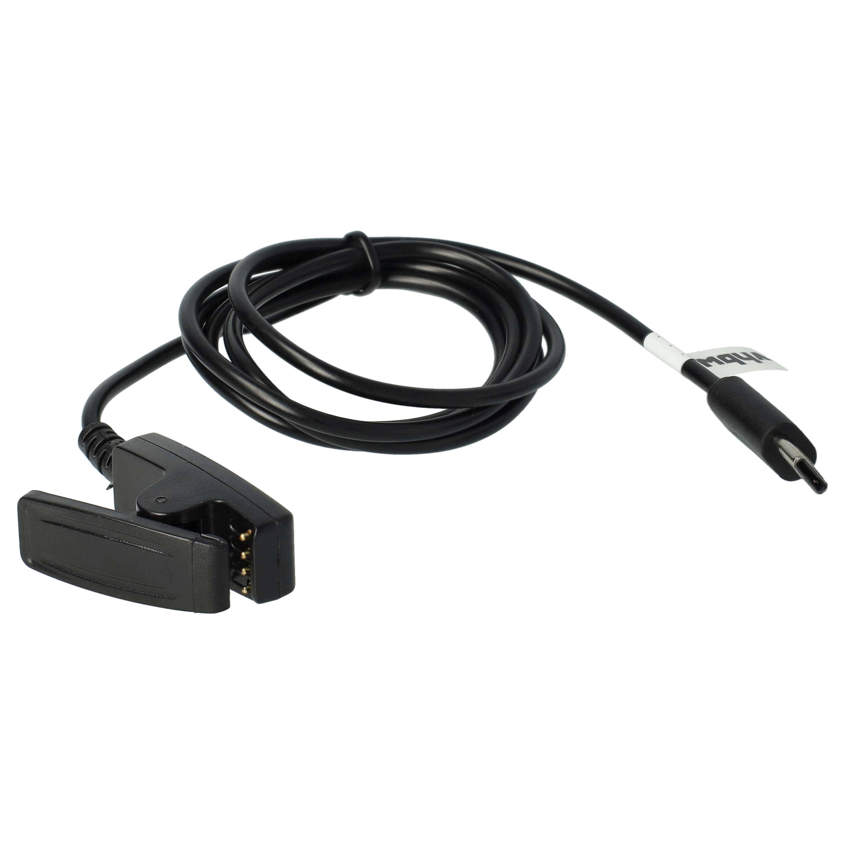 vhbw USB Ladekabel kompatibel mit Garmin vívomove Trend 010-02665- 01 Smartwatch Fitnesstracker - Ladestation Schwarz, 100 cm