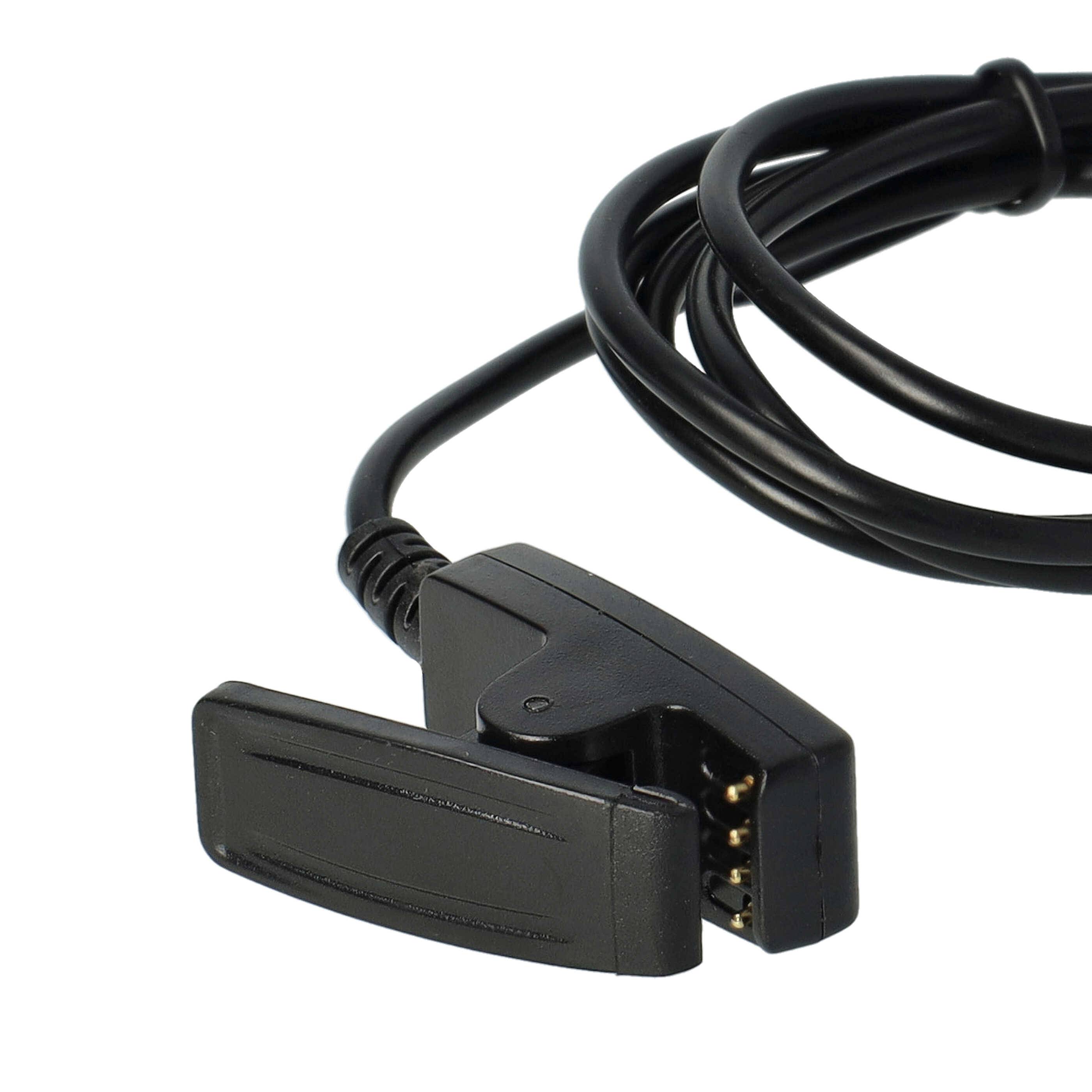 vhbw USB Ladekabel kompatibel mit Garmin Forerunner 630 010-03717-20 Smartwatch Fitnesstracker - Ladestation Schwarz, 100 cm