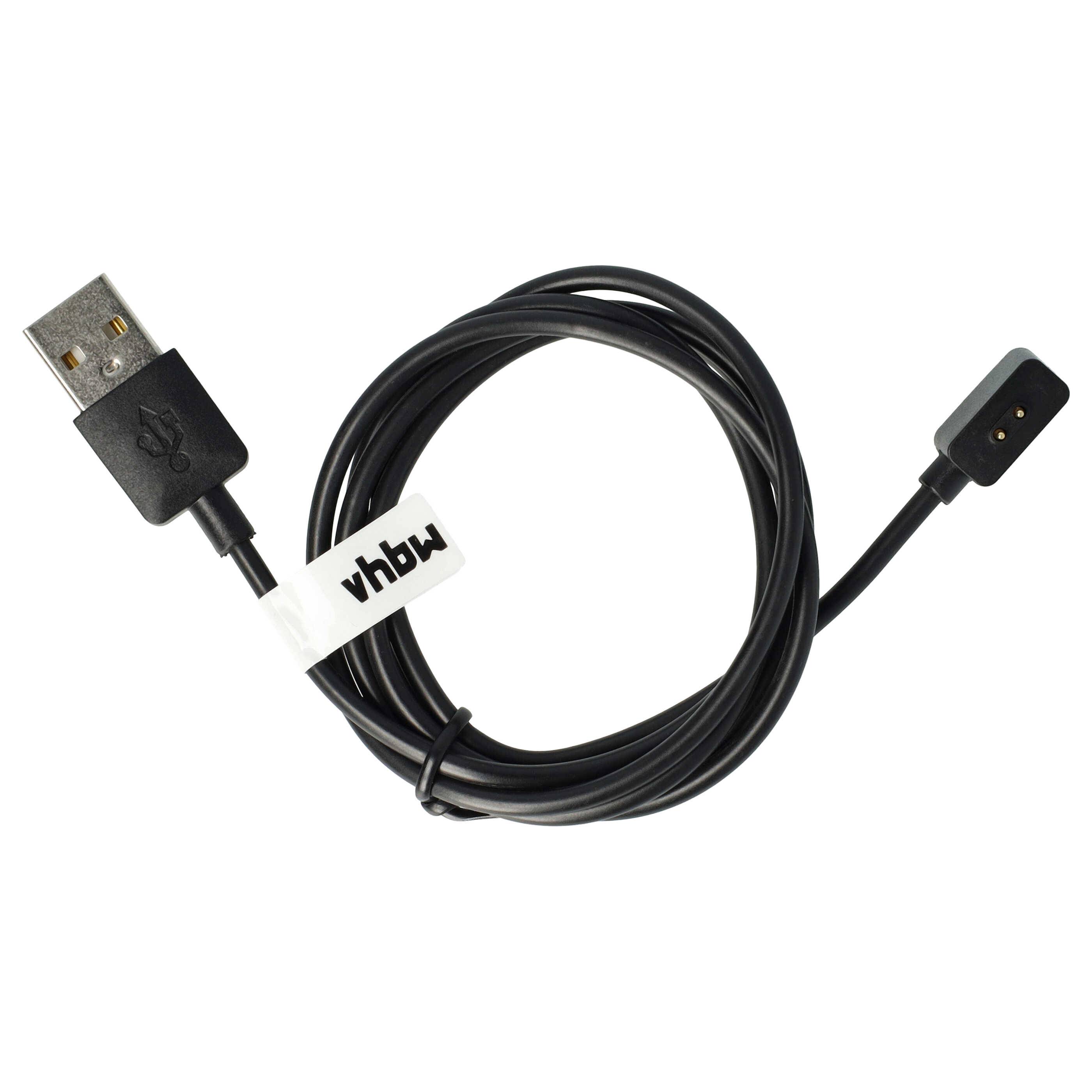 vhbw USB Ladekabel Ersatz für Xiaomi Magnetic Charging Cable (Wearables 2) für Smartwatch, Fitnesstracker - Ladestation Schwarz, 100 cm