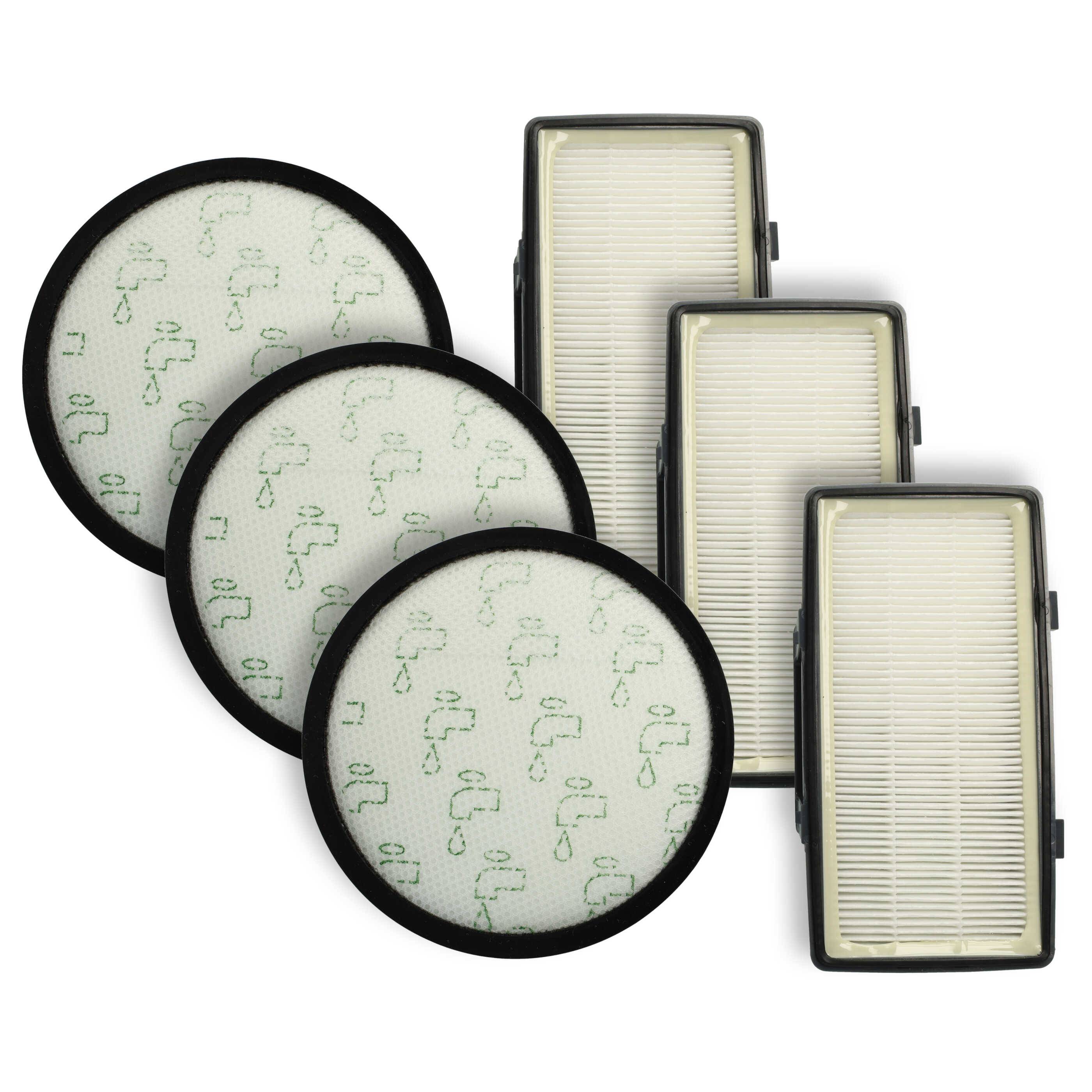 vhbw Filter-Set kompatibel mit Rowenta X-trem Power Cyclonic Animal RO7262EA, RO7260 Staubsauger - 6x Filter (Abluft / EPA-Filter, Vormotor-Filter)