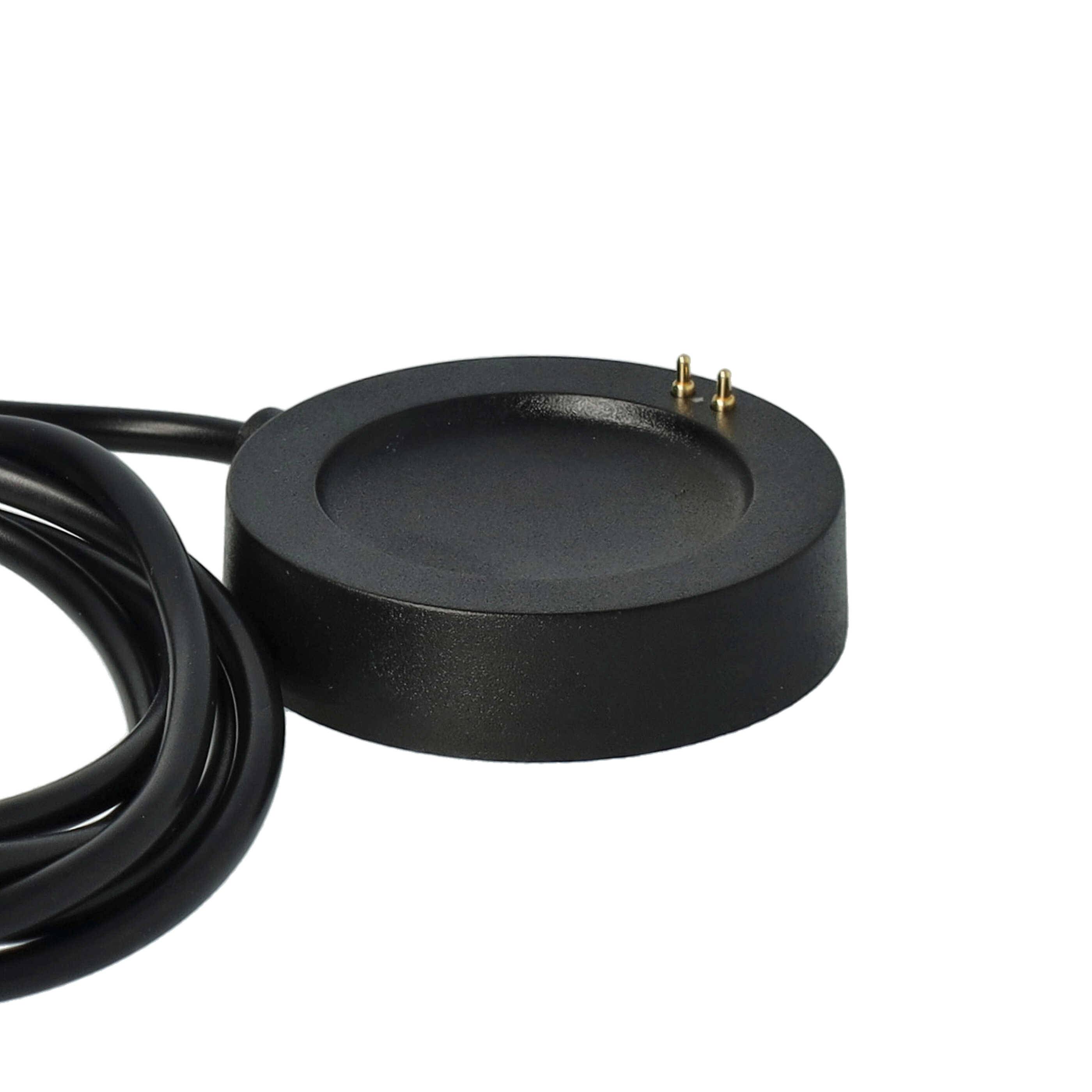vhbw USB-Ladestation kompatibel mit Xiaomi Watch S2 46mm, 42mm Smartwatch - Ladeschale mit Aufladekabel, 102 cm Schwarz