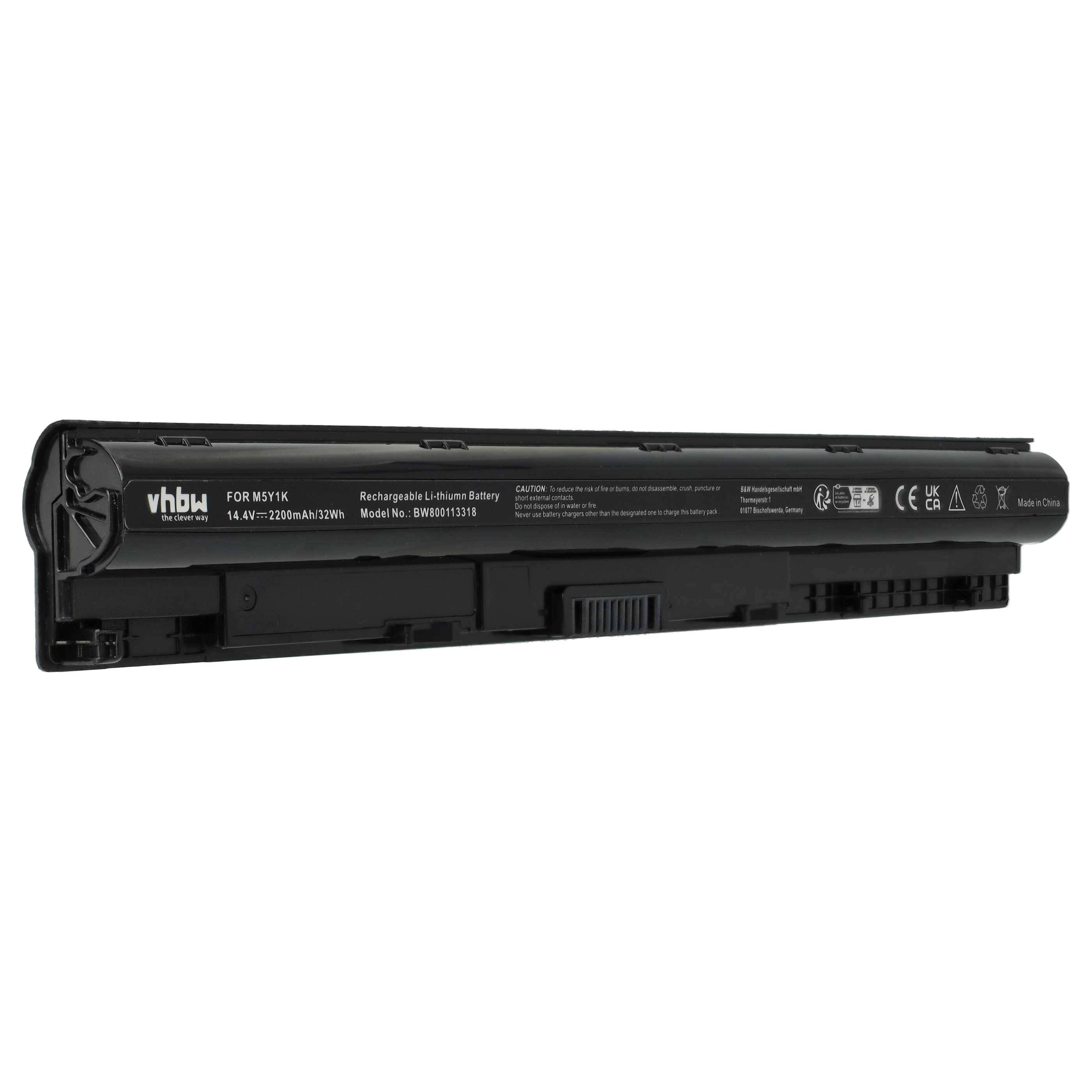 vhbw Akku kompatibel mit Dell Inspiron 3567, 5452, 3565, 5455, 5551, 3558, 5459, 3552, 5458, 5451 Notebook (2200 mAh, 14,8 V, Li-Ion)