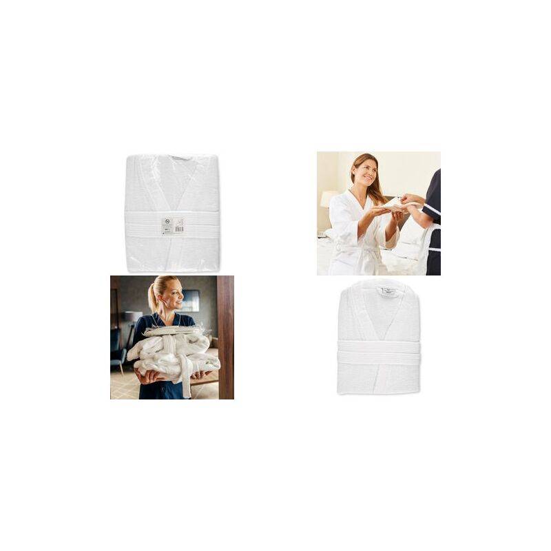 HYGOSTAR Frottee-Bademantel Kimono, S, aus Baumwolle, weiß