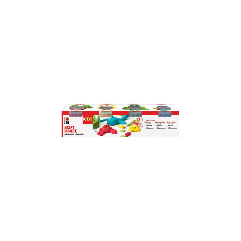 Marabu KiDS Spielknete-Set, 4 x 140 g, Basisfarben