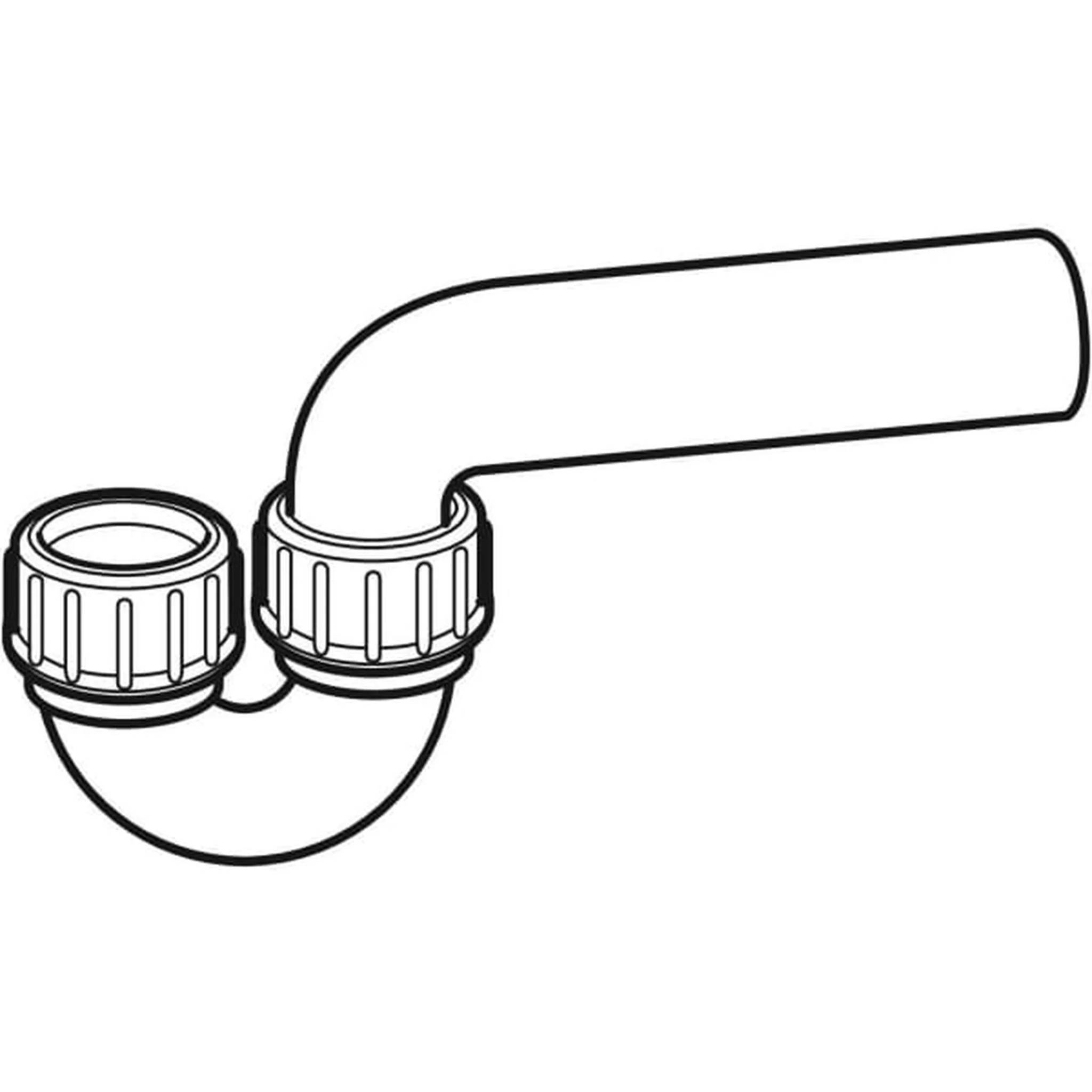 Geberit Siphon für Ausgussbecken d50/50mm, Einlauf senkr., Auslauf waagr., 1 Stk.