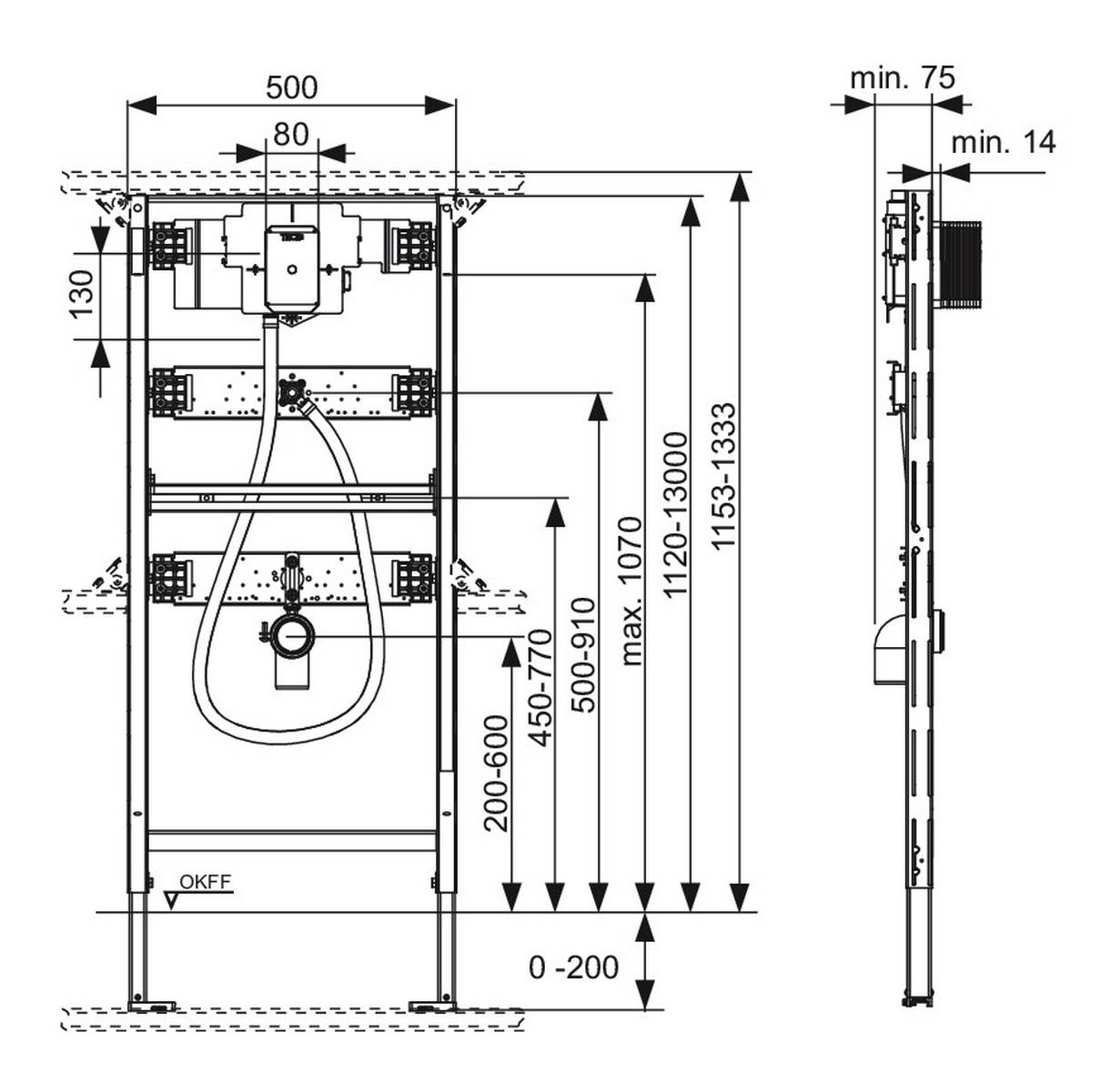 TECEprofil Urinalmodul mit TECE Spülergehäuse U2