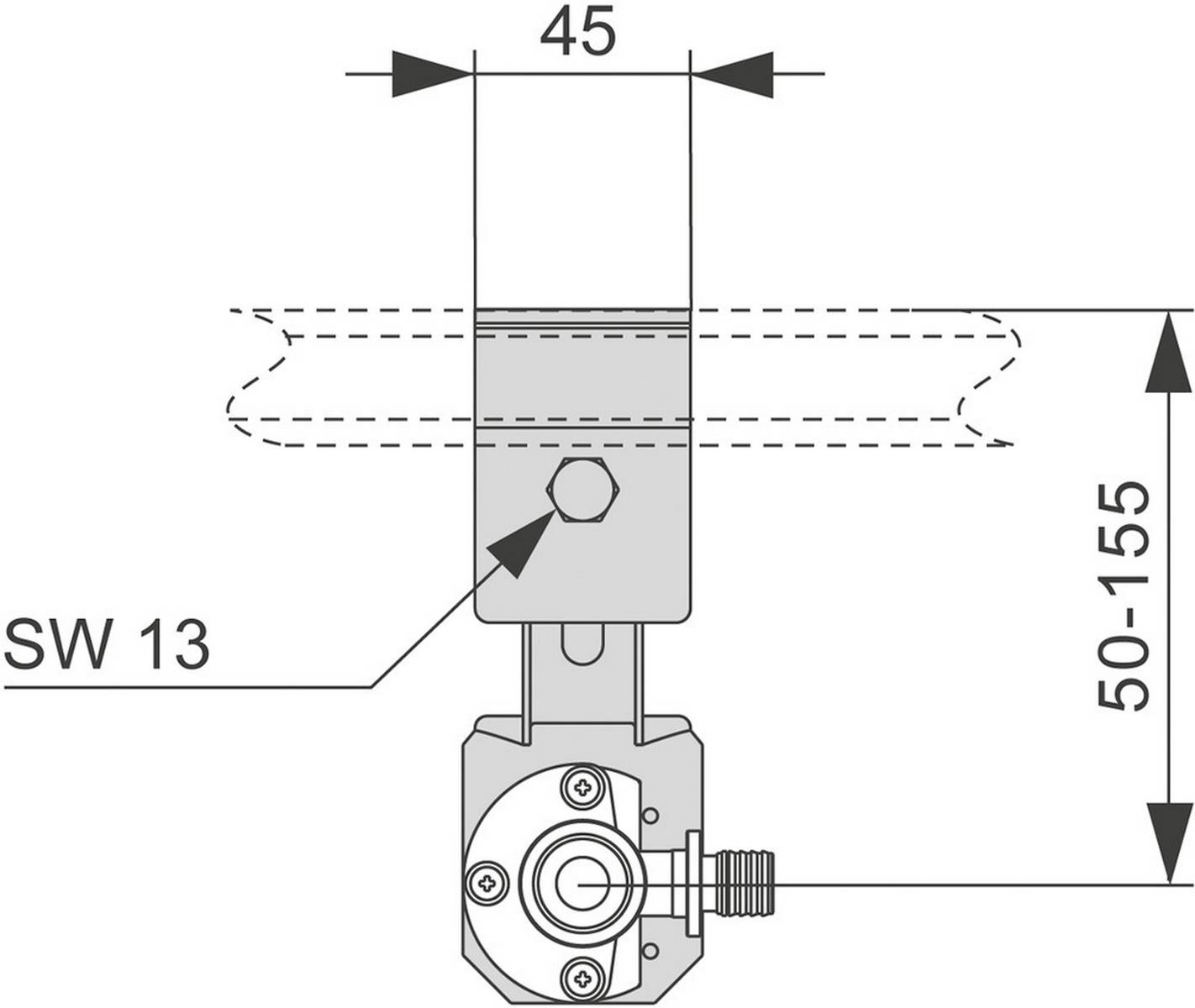 TECEprofil Armaturenanschluss m. Wandsch. 1/2 x1/2 lange Ausführung
