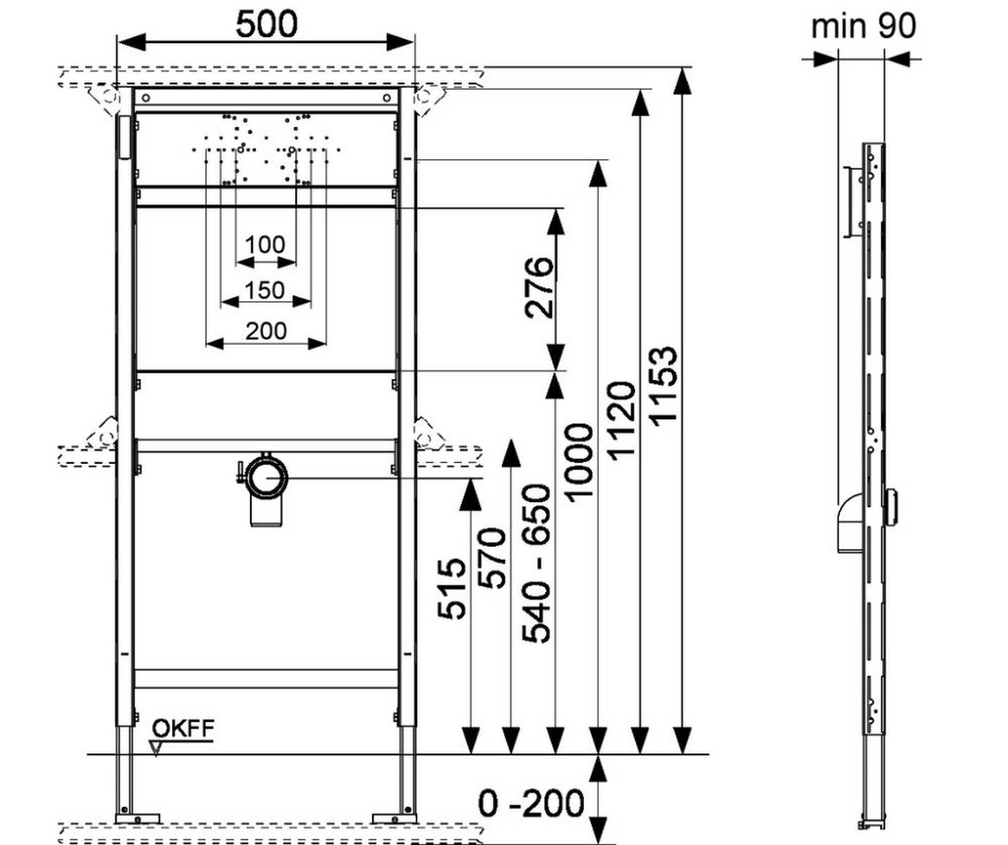 TECEprofil Universalmodul 1120mm, für Ausgussbecken