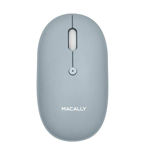 Macally BTTOPBAT-BL, leise optische Bluetooth Maus mit 3 Tasten & Scrollrad bla