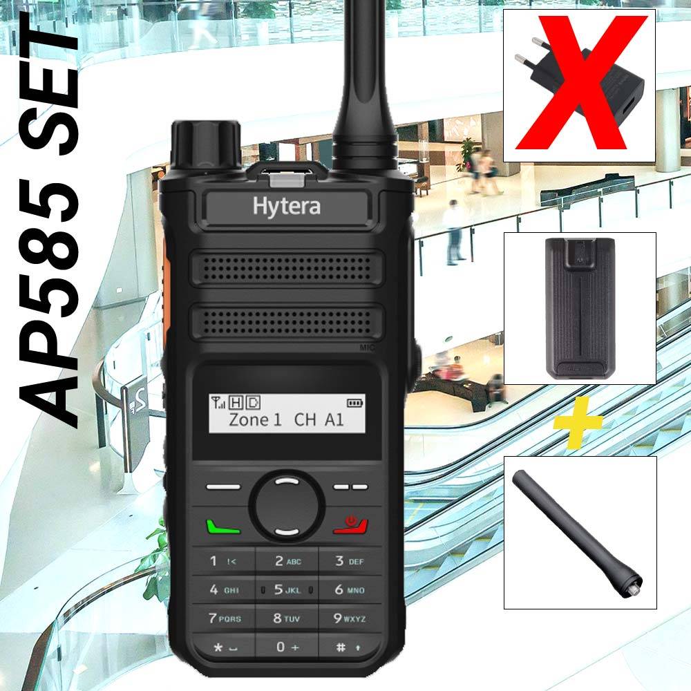 SET Hytera AP585 VHF 136-174MHz analoges Handfunkgerät mit Batterie Antenne AP585V1