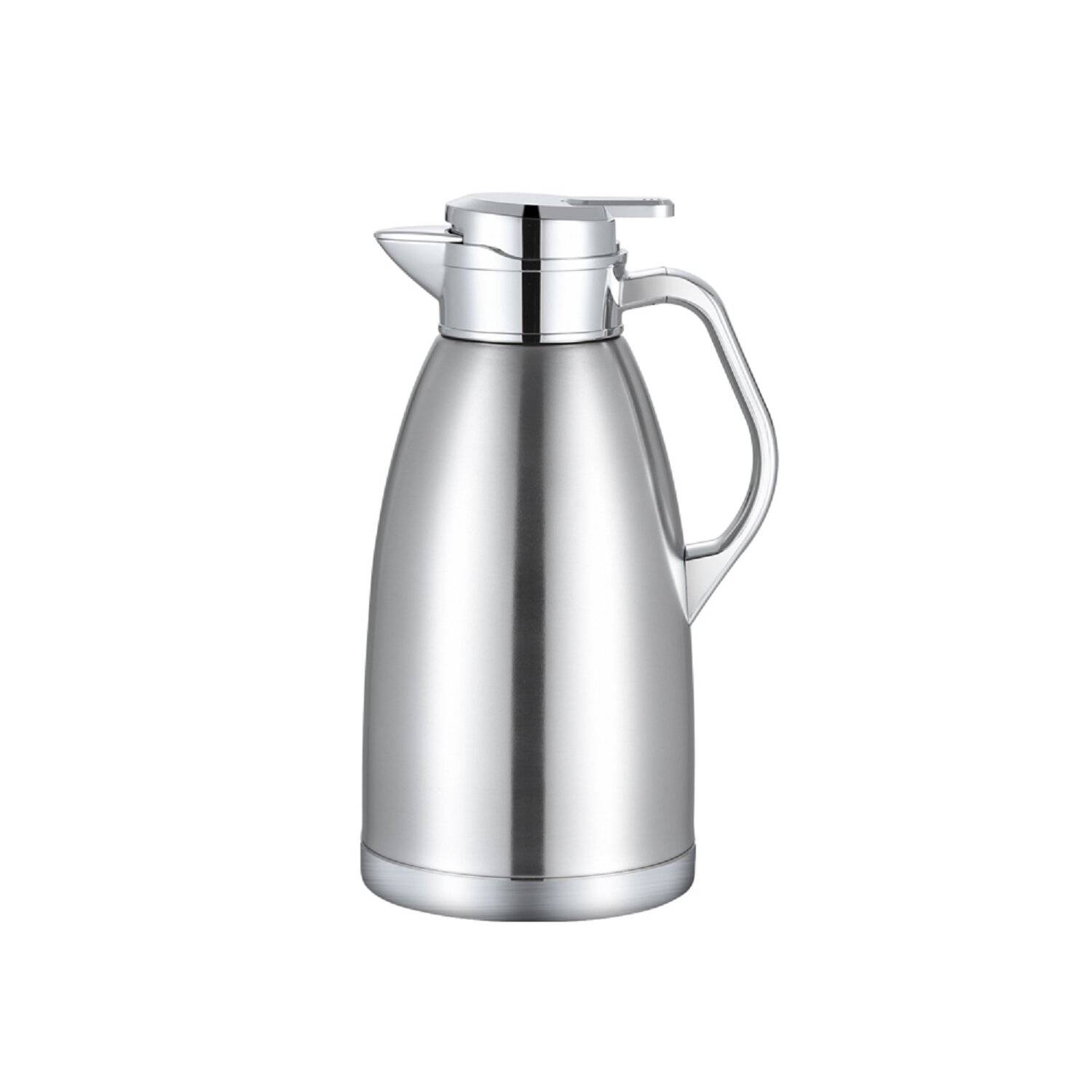 Thermoskanne 2,3L Isolierkanne Teekanne Thermosflasche Kaffeekanne Silber
