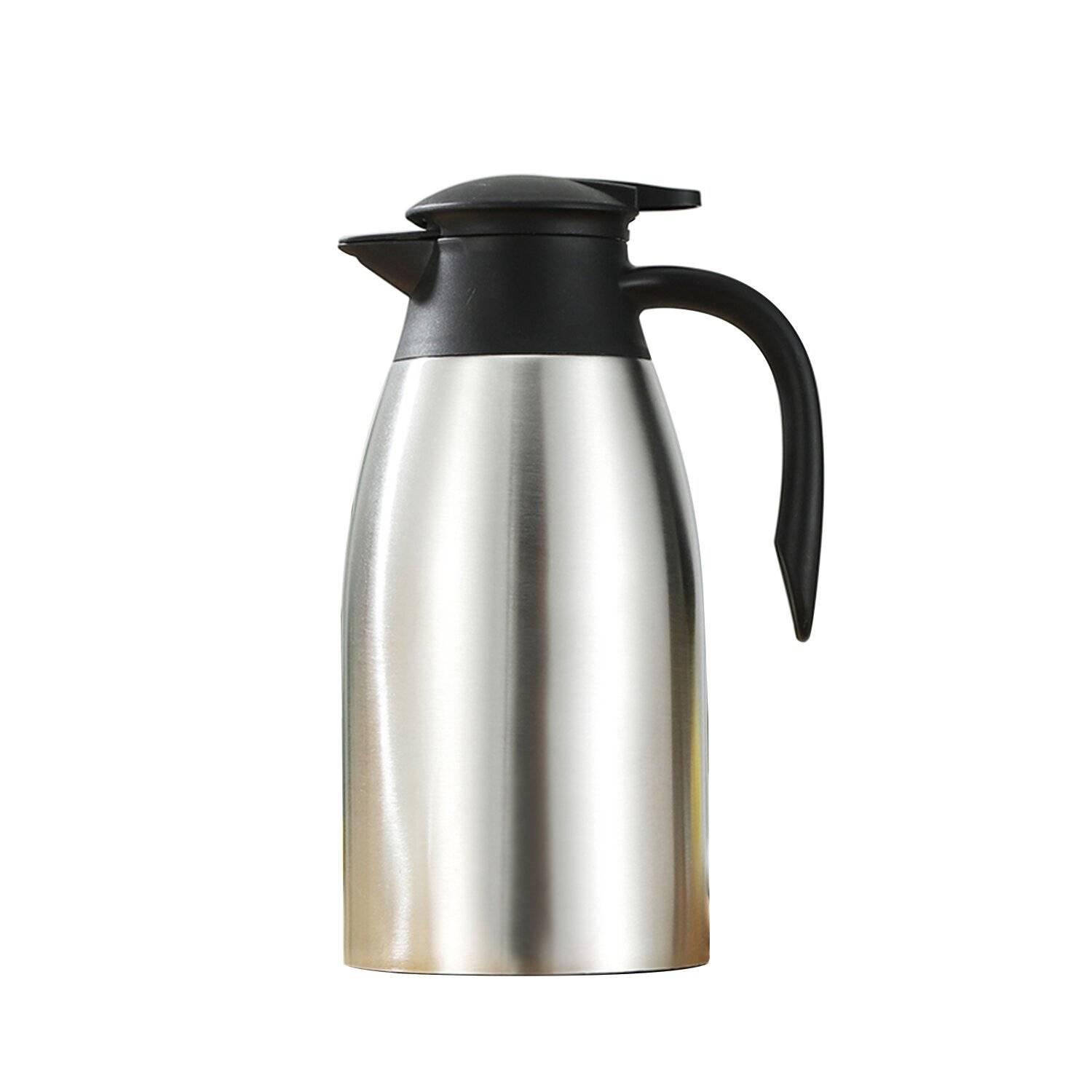 2L Edelstahl Thermoskanne Isolierkanne Thermosflasche Kaffeekanne Doppelwandig Silber