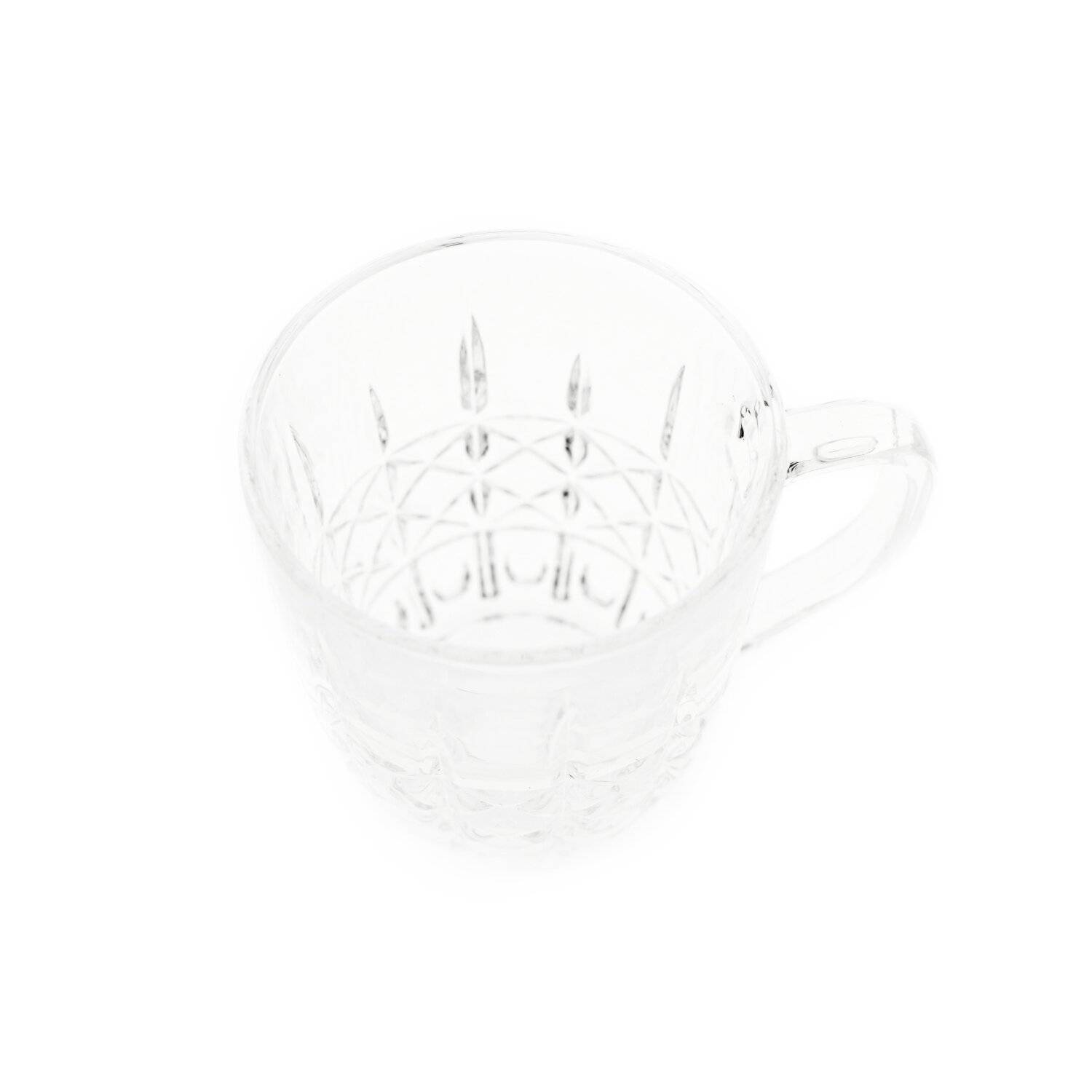 Almina Lara 6er-Gläser Set mit Henkel Teeglas Kaffeeglas Transparent mit Design