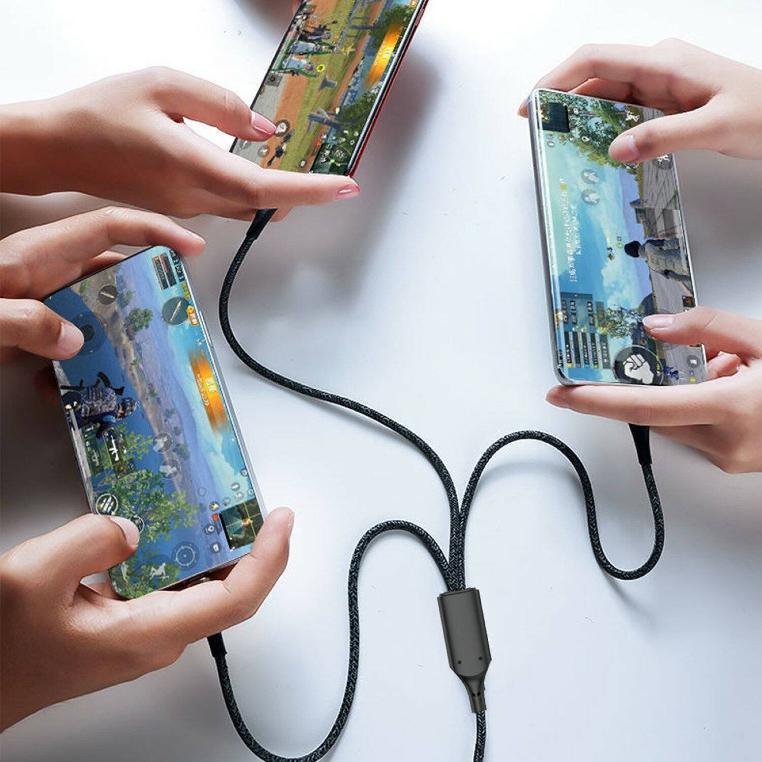 Schnellladekabel 120W 1,2 m 3in1 USB - USB-C / microUSB / iPhone-Anschluss Dudao L22X - Grau