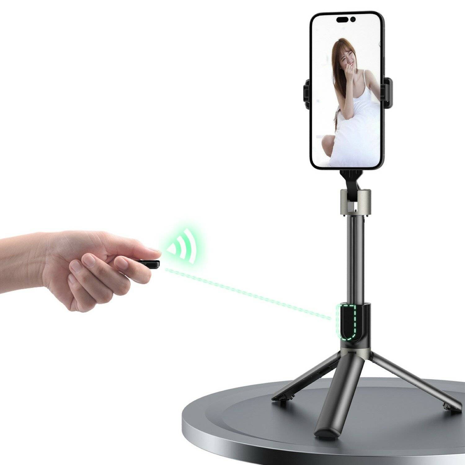 Selfie-Stick / Teleskopstange mit Stativ Dudao F18W Weiß bis zu 1100 mm konnektiv mit Bluetooth
