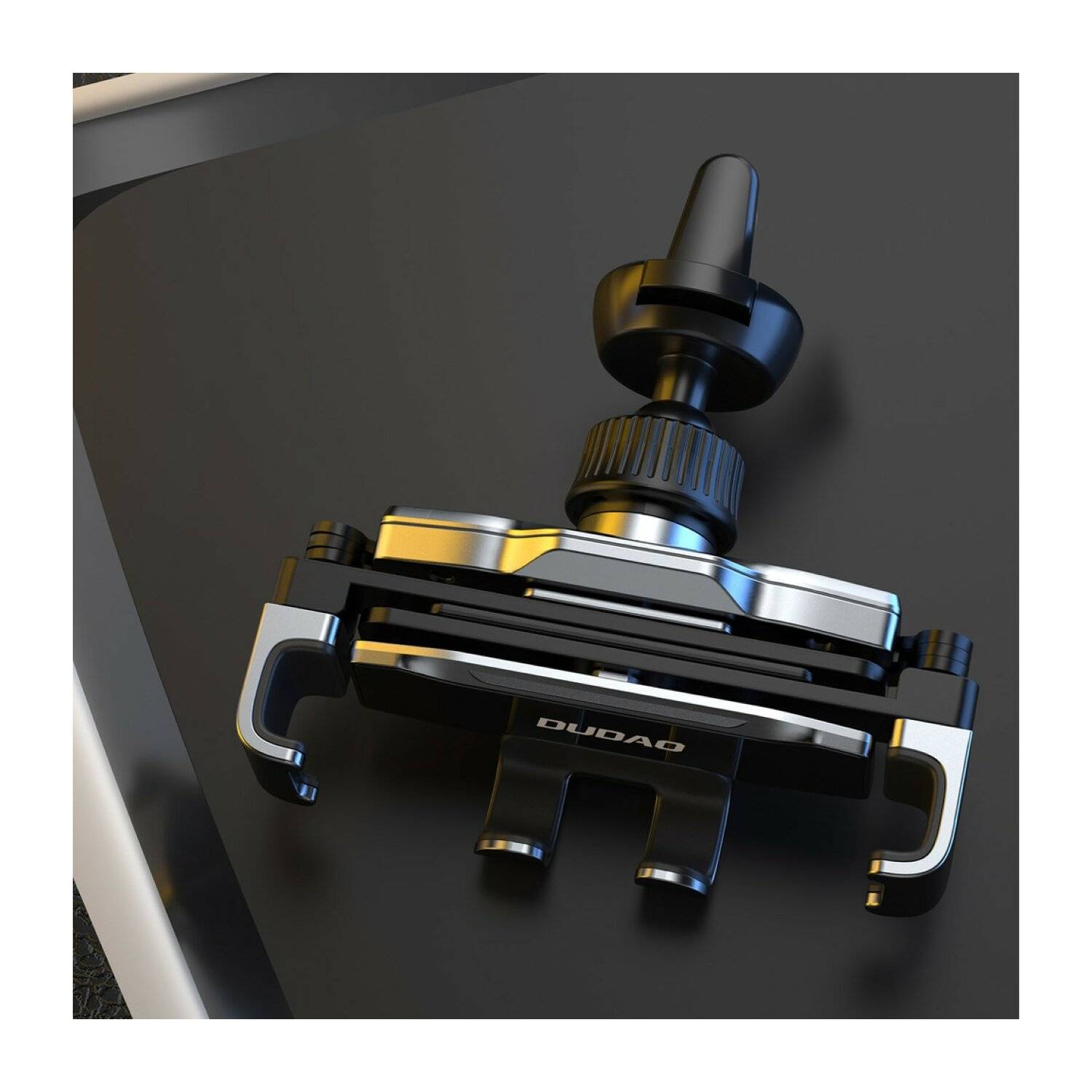 Dudao Gravity Auto-Smartphone-Halter Schwarz 360° drehbar aus Silikon für den Lüftungsgitter