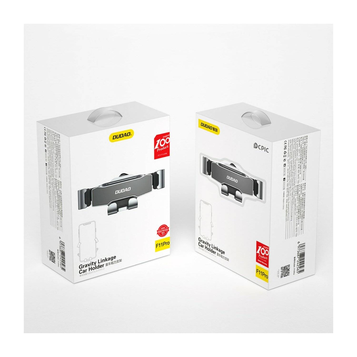 Dudao Gravity Auto-Smartphone-Halter Schwarz 360° drehbar aus Silikon für den Lüftungsgitter