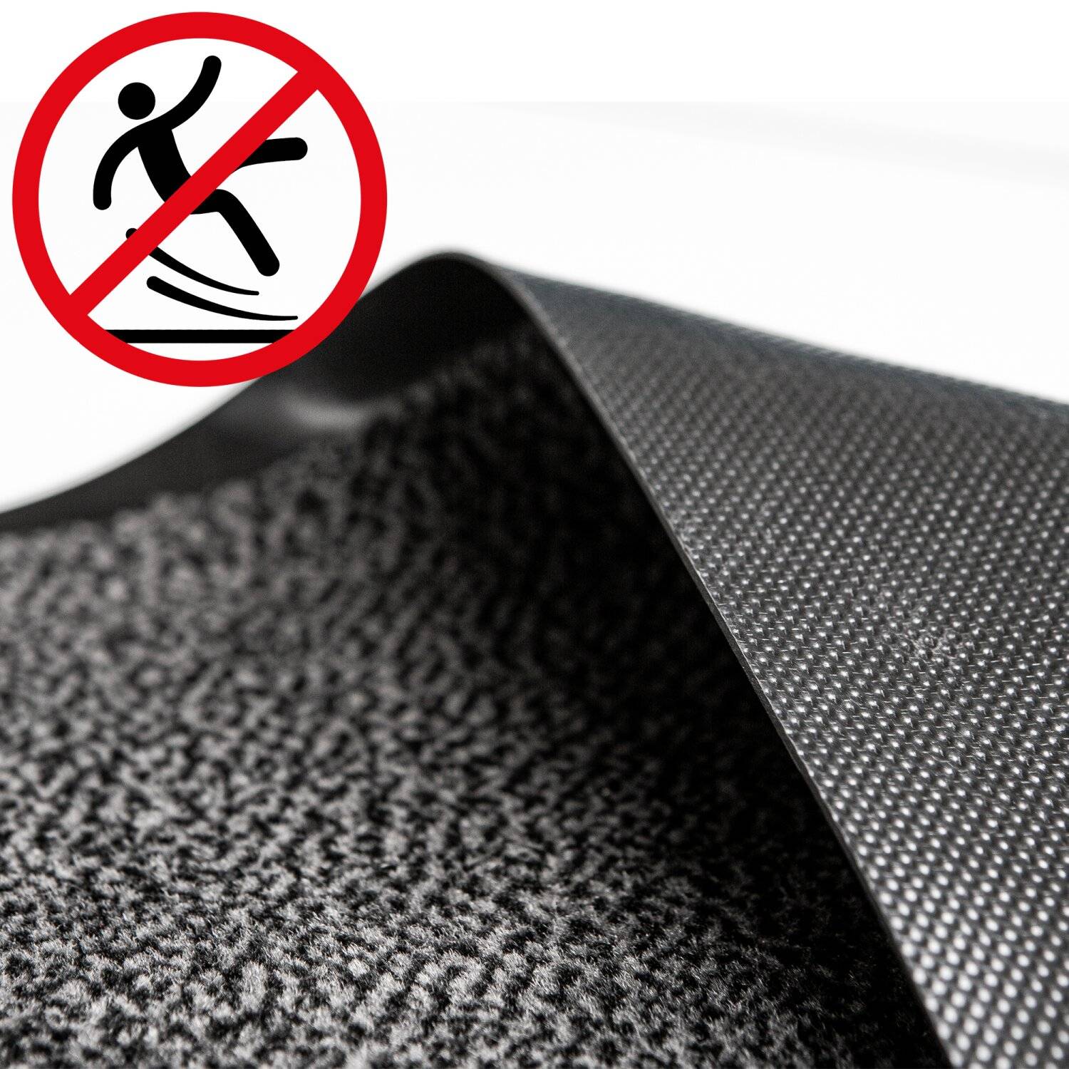 Schmutzfangmatte waschbare & leistungsstarke Fußmatte mit Rutschfester Rückseite Türmatte 90x120cm Anthrazit-Schwarz