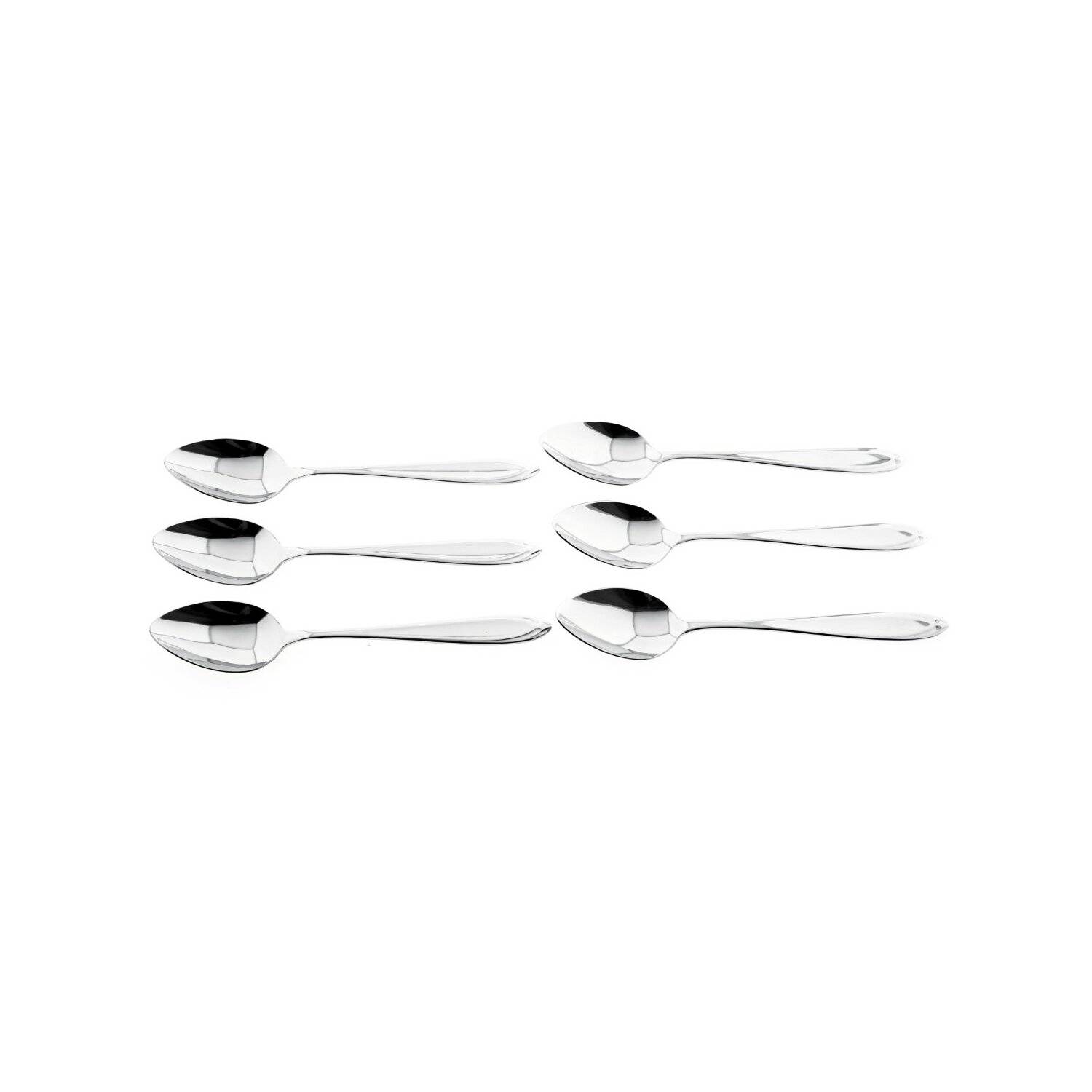 Almina 6 Tlg. Menülöffel-Set aus Chrom-Edelstahl 18/10 Silber mit Design