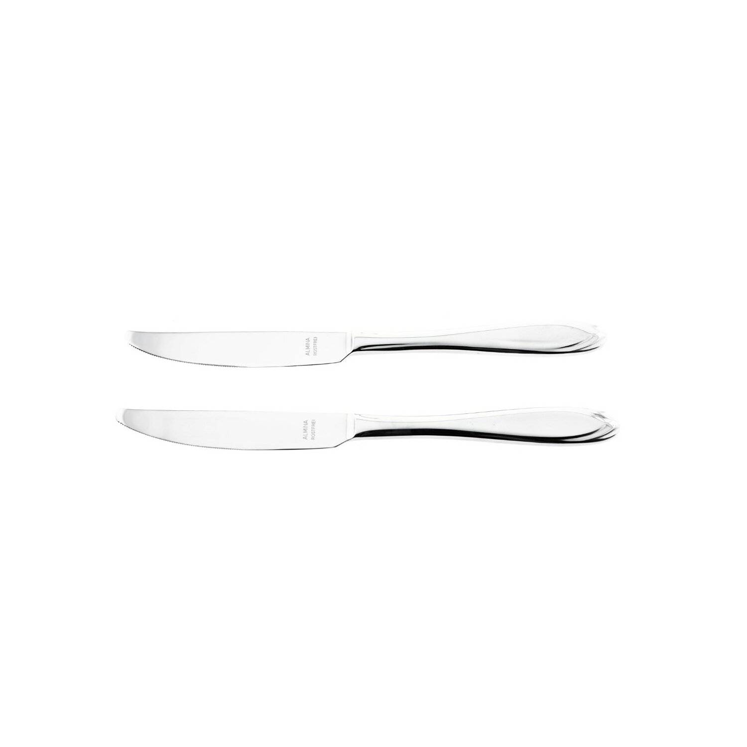 Almina 2 Tlg. Menümesser-Set aus Chrom-Edelstahl 18/10 Silber mit Design