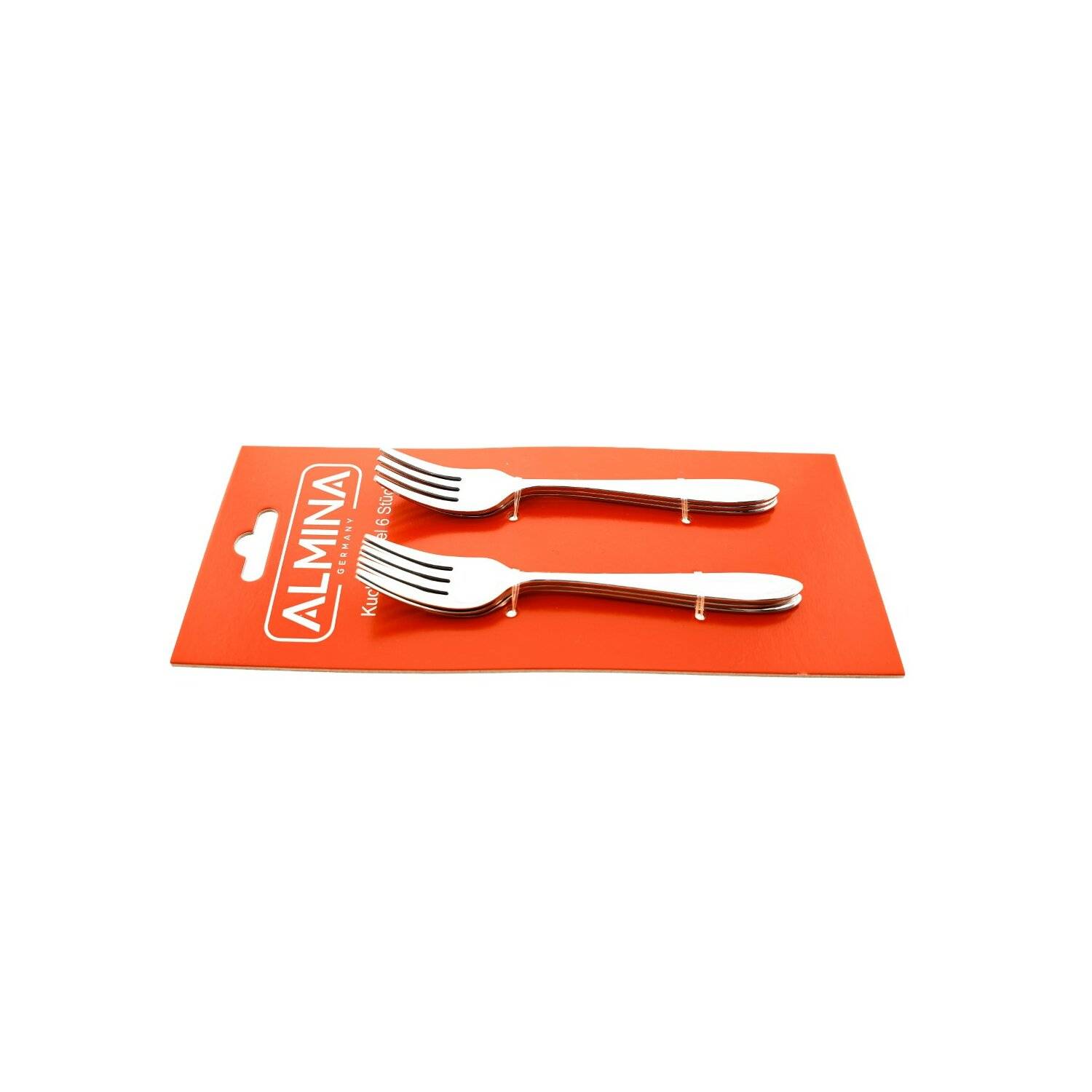 Almina 6 Tlg. Kuchengabel-Set aus Chrom-Edelstahl 18/10 Silber mit Design
