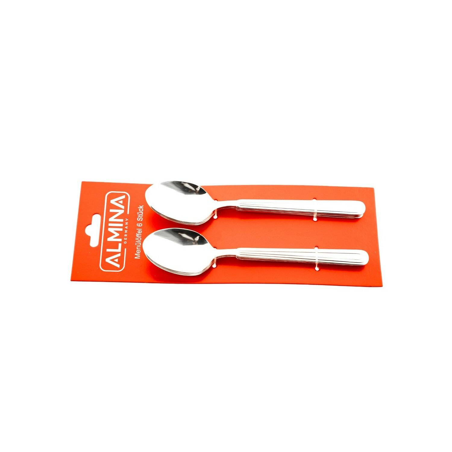 Almina 6 Tlg. Menülöffel-Set in Silber 18/10 aus Chrom-Edelstahl mit Motiv
